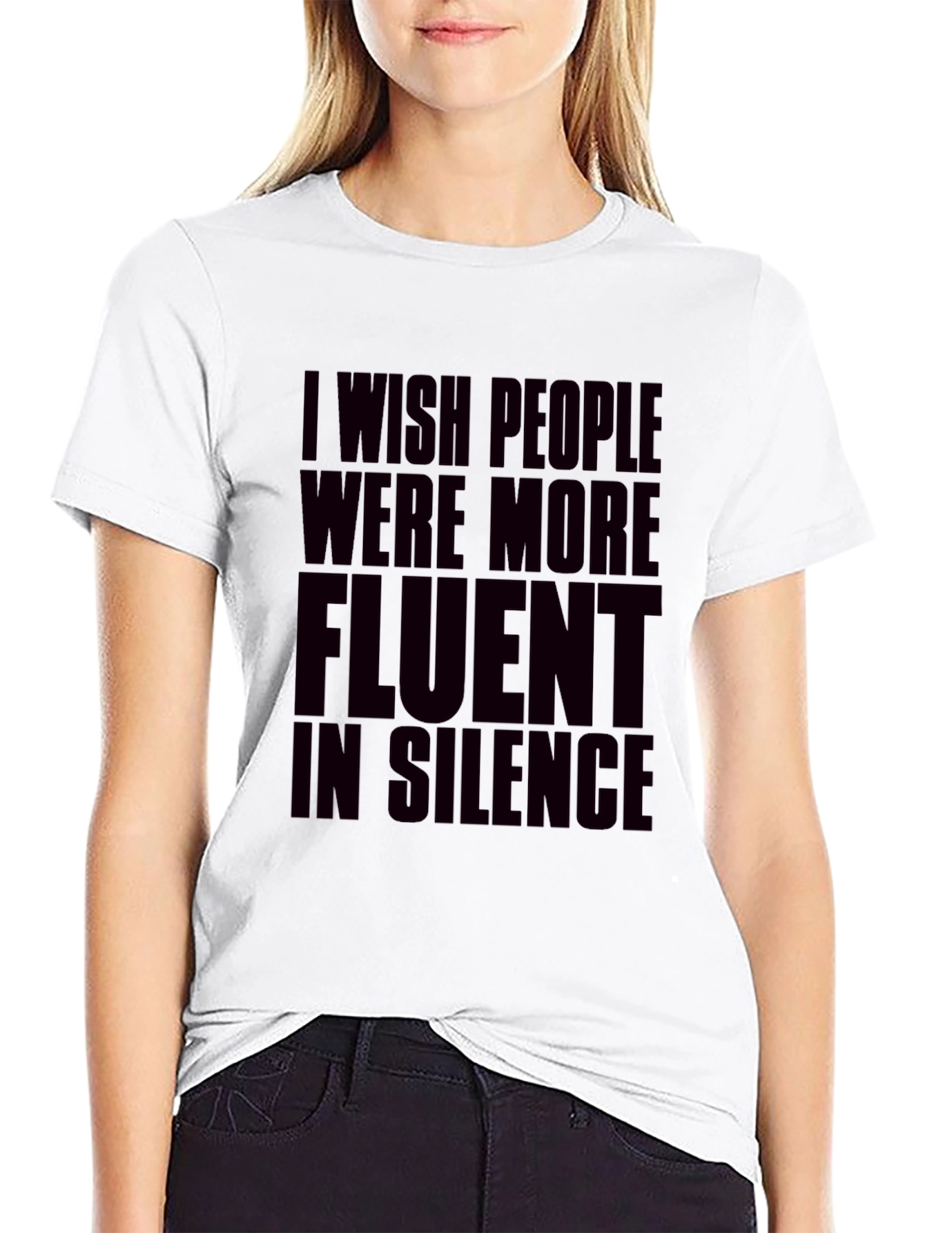 Silent Fluency Black Graphic T-Shirt