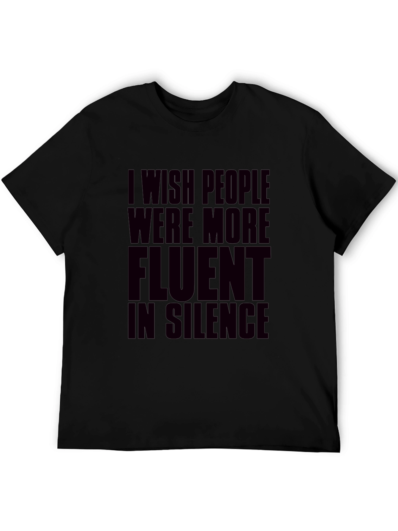 Silent Fluency Black Graphic T-Shirt
