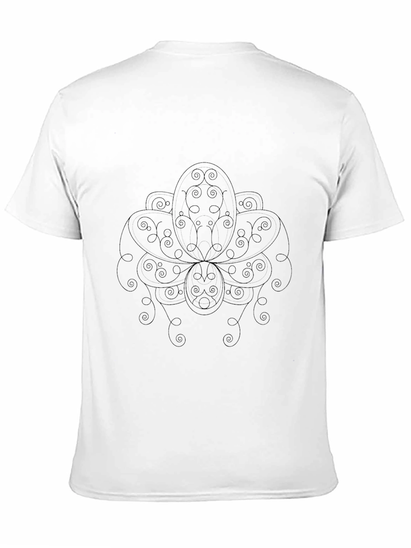Abstract Lotus Graphic Black Tee