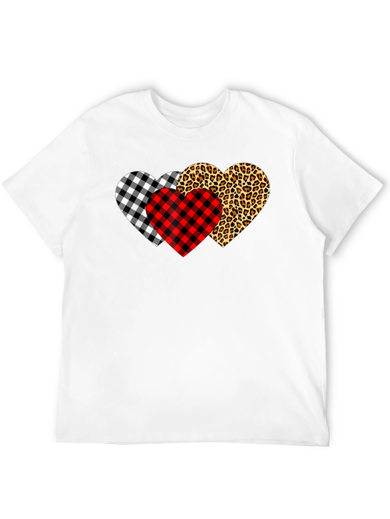 Mens Heart Pattern T-Shirt