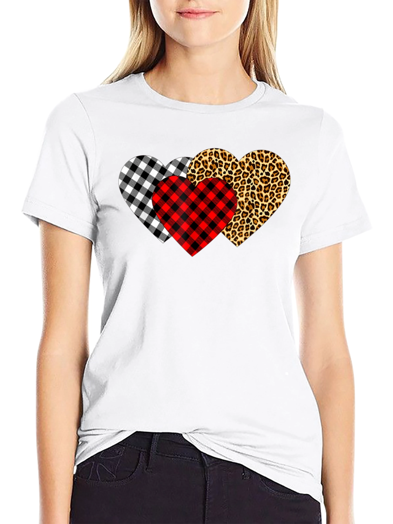 Mens Heart Pattern T-Shirt