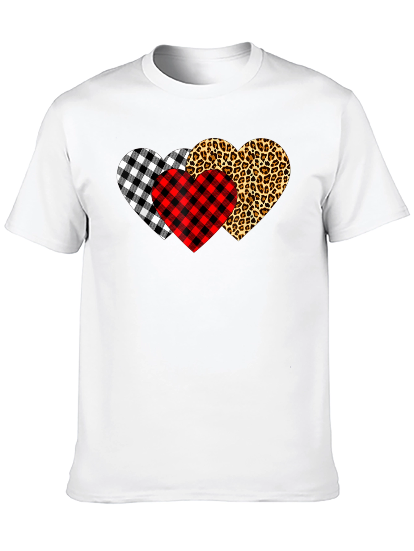 Mens Heart Pattern T-Shirt