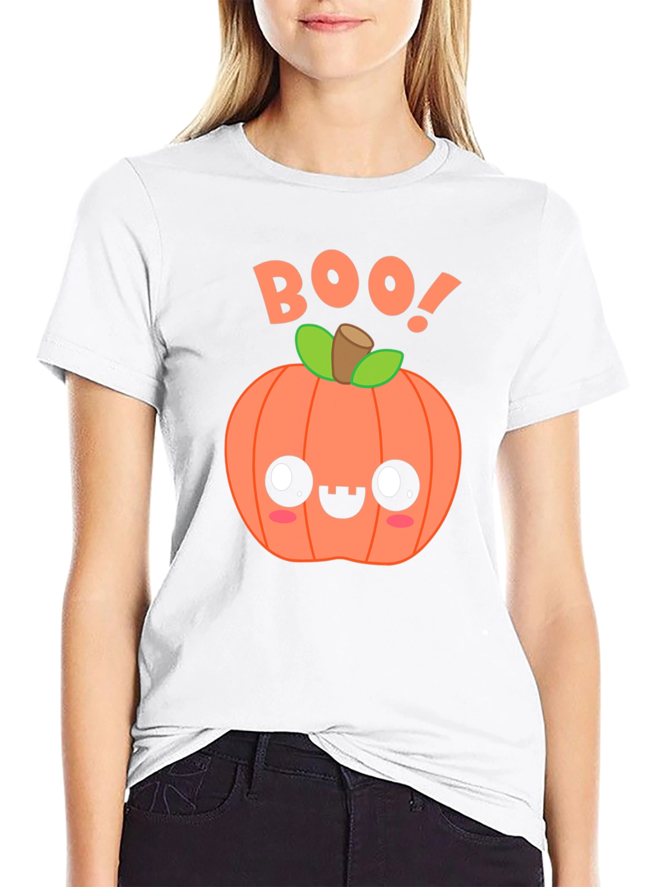 Cute Halloween Pumpkin BOO! Graphic Tee
