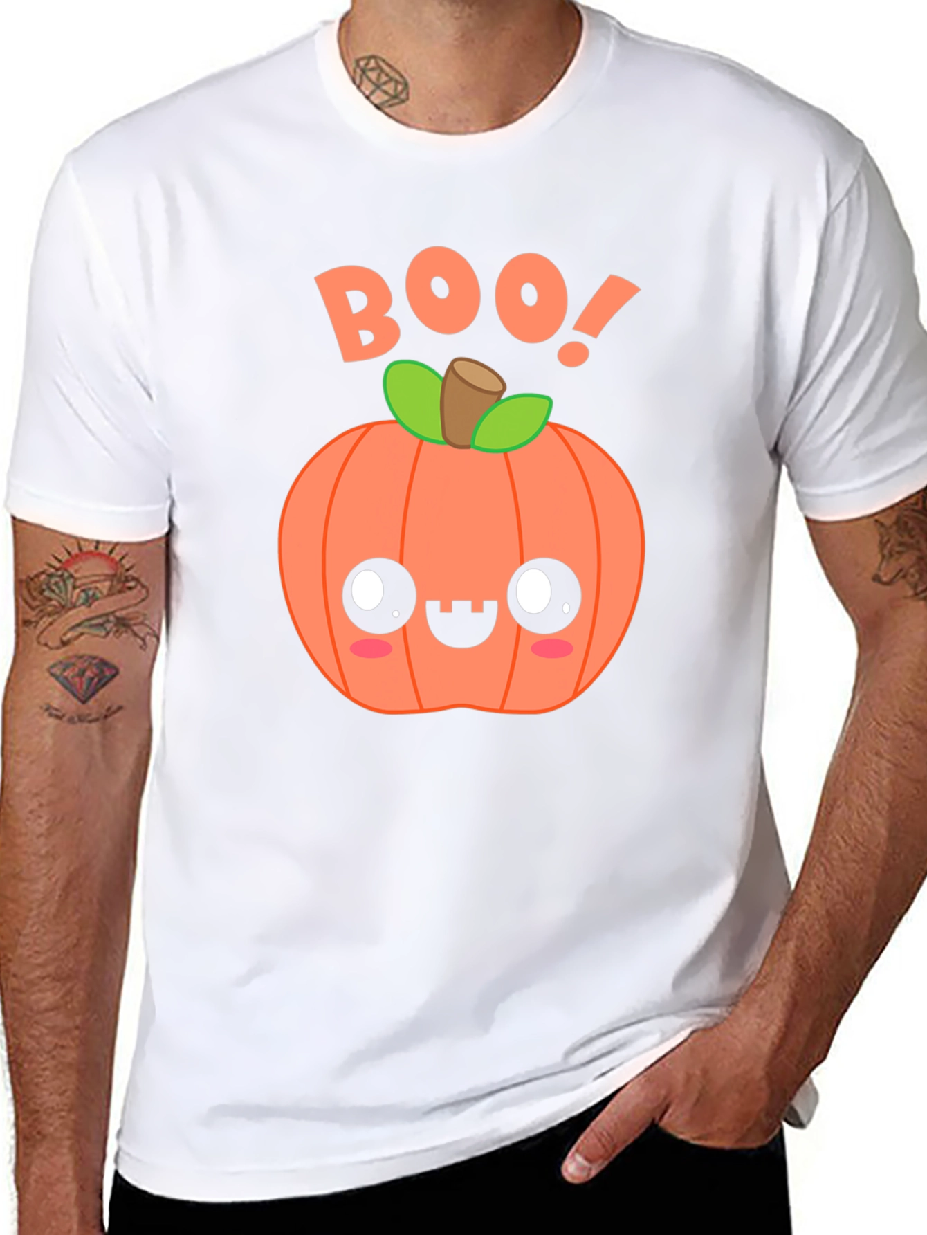 Cute Halloween Pumpkin BOO! Graphic Tee