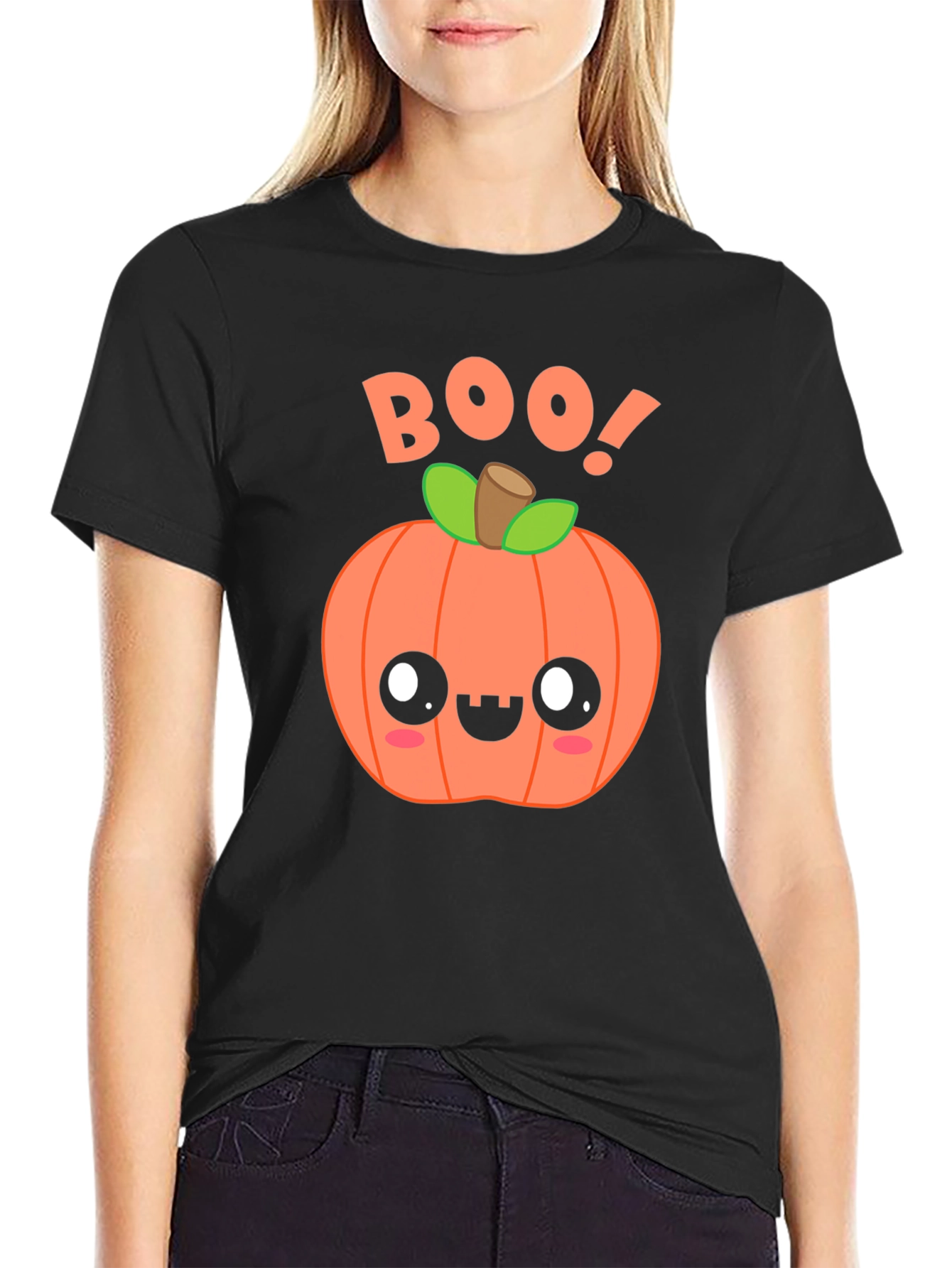 Cute Halloween Pumpkin BOO! Graphic Tee