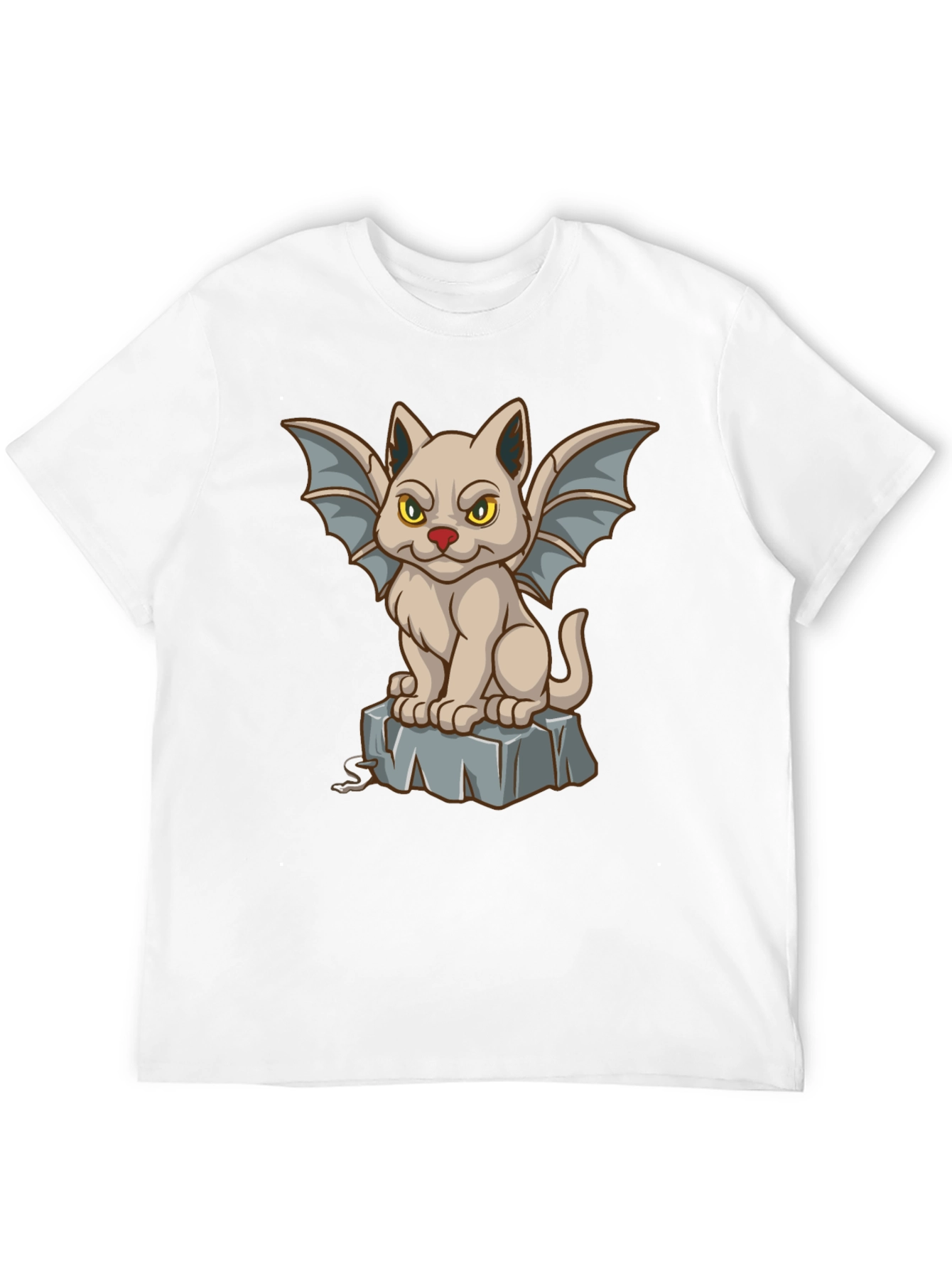 Gargoyle Cat Graphic Tee - Black
