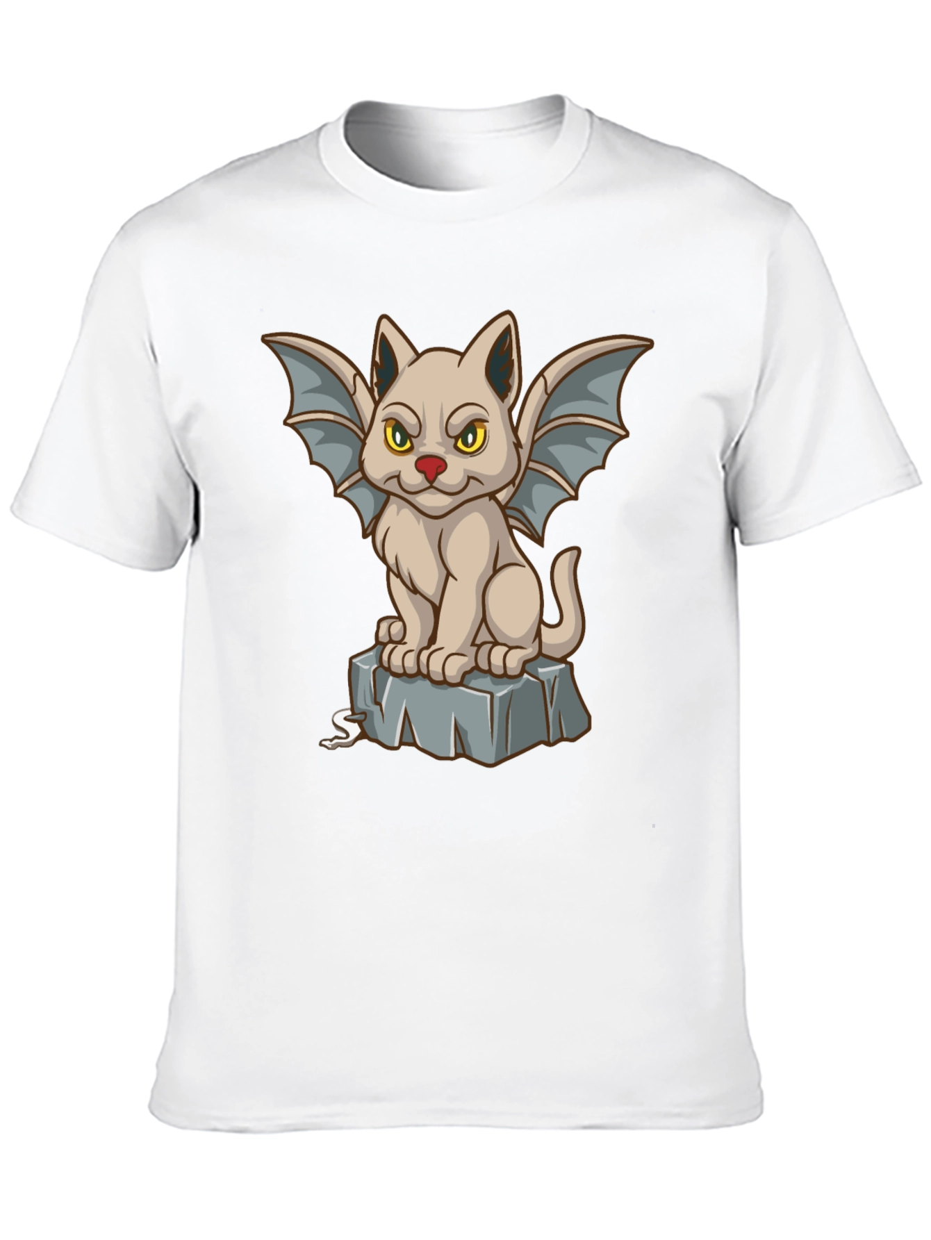 Gargoyle Cat Graphic Tee - Black