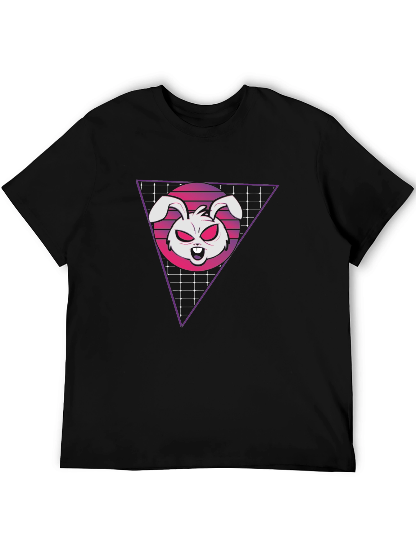 Retro Rabbit Graphic T-Shirt - Black