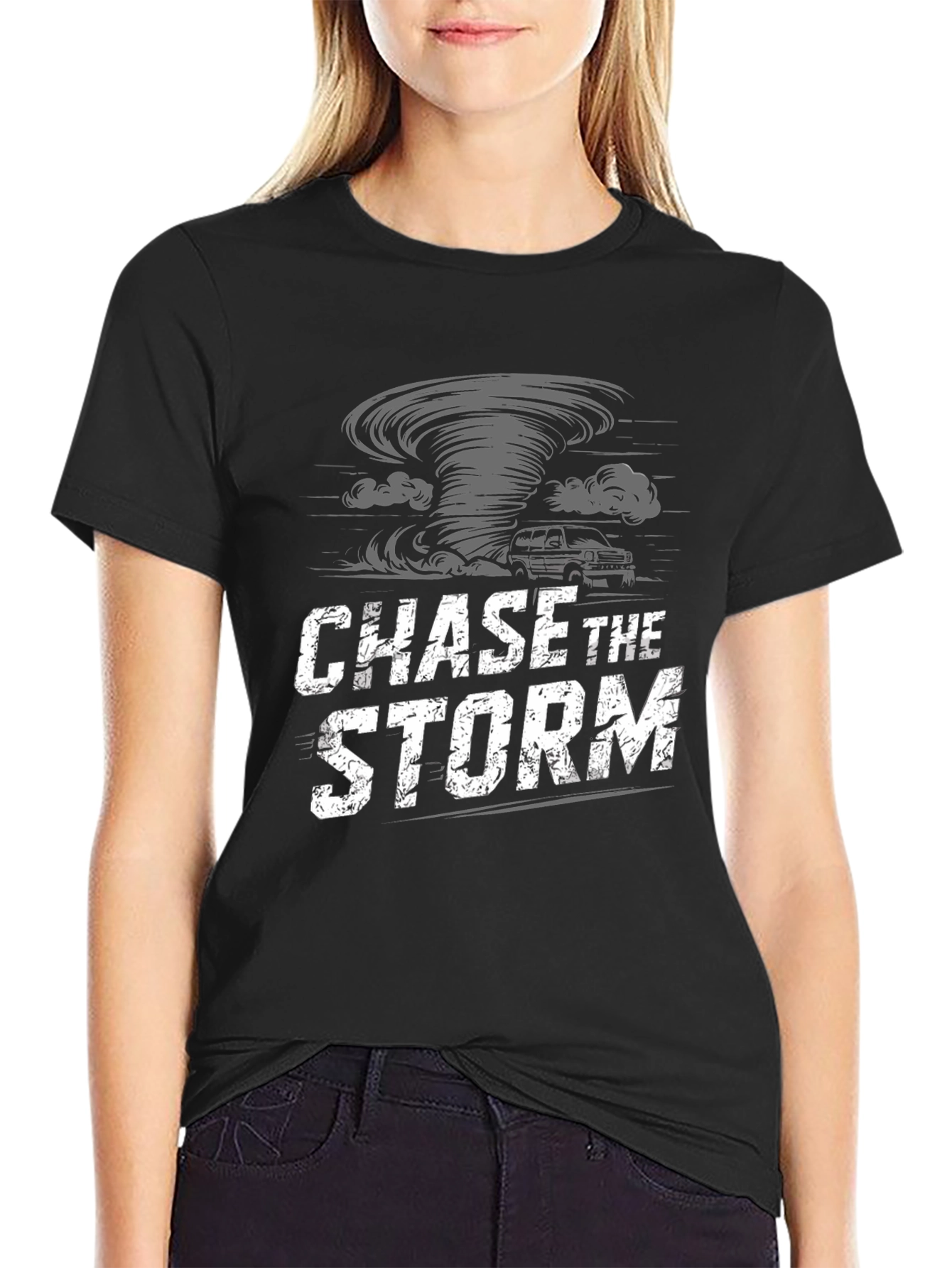 Chase the Storm Graphic Black T-Shirt