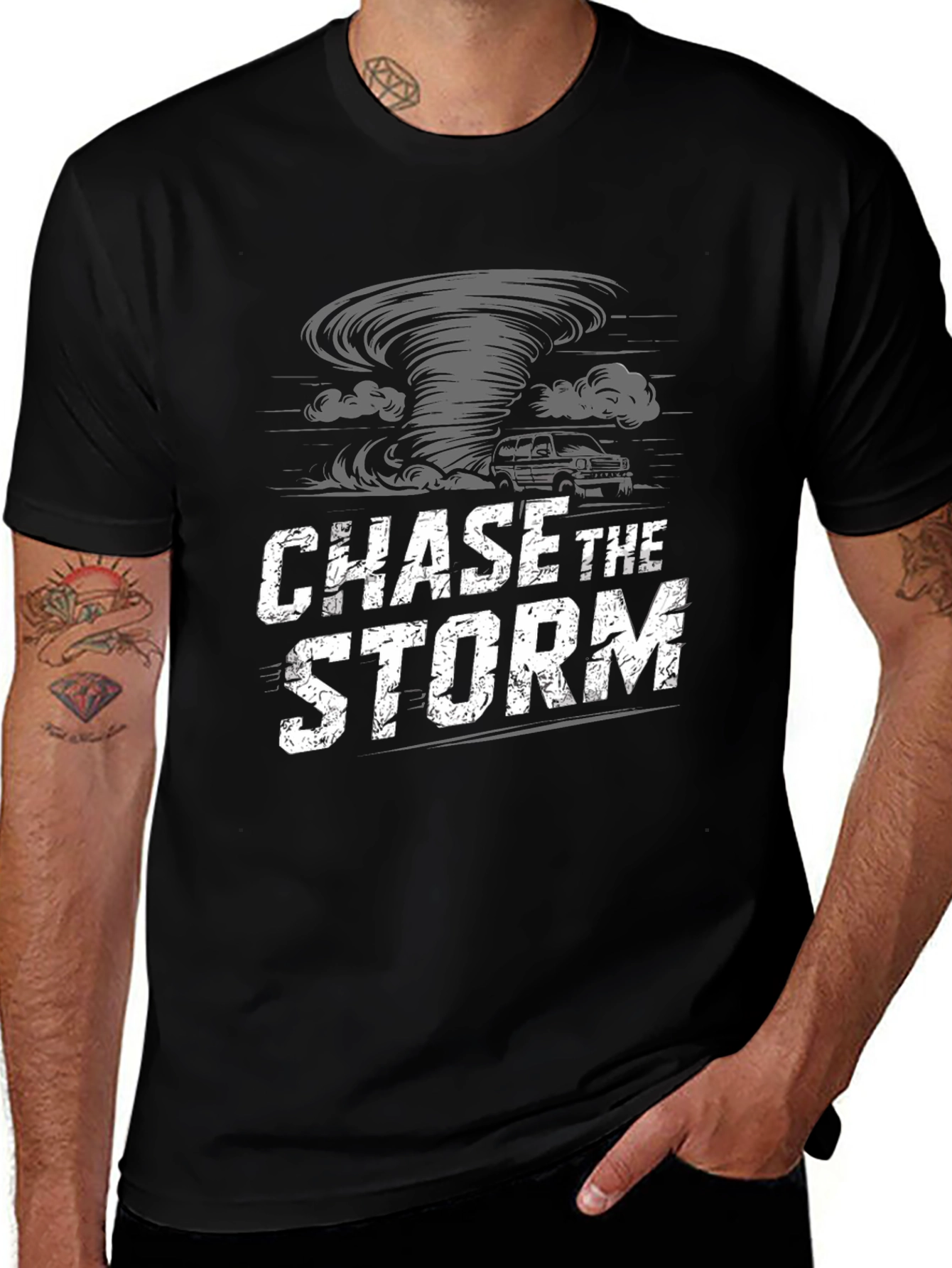 Chase the Storm Graphic Black T-Shirt