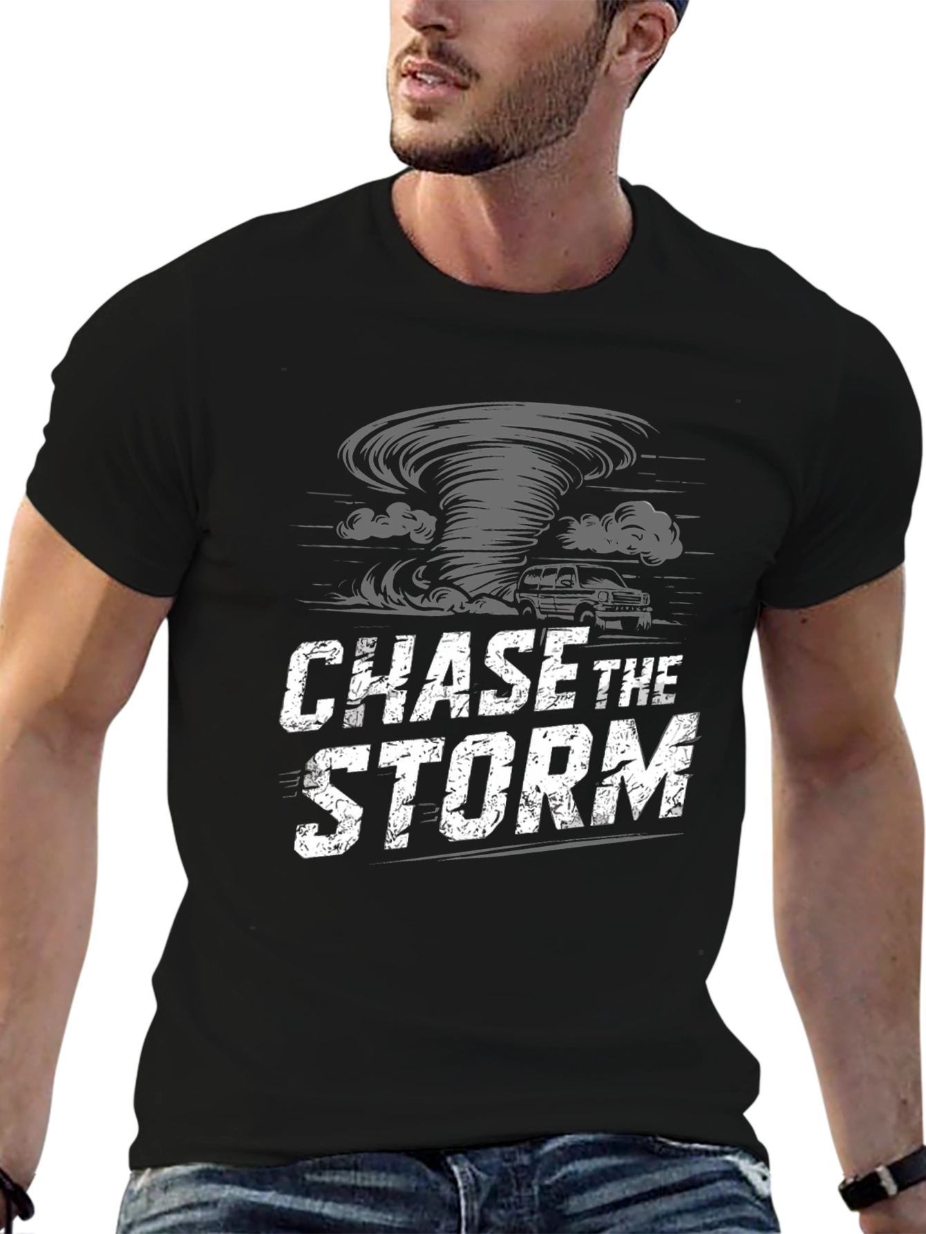 Chase the Storm Graphic Black T-Shirt