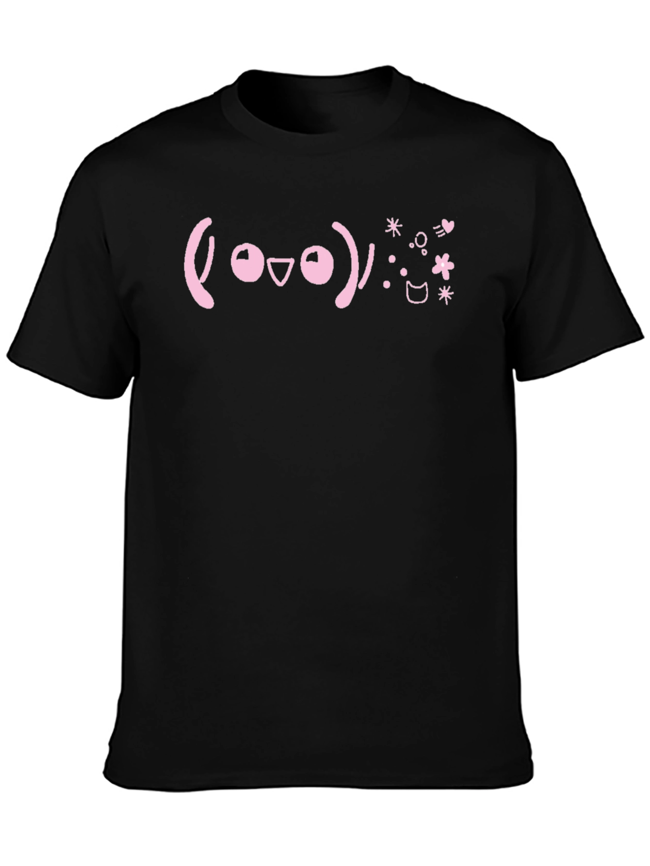 Kawaii Emoticon Black T-Shirt