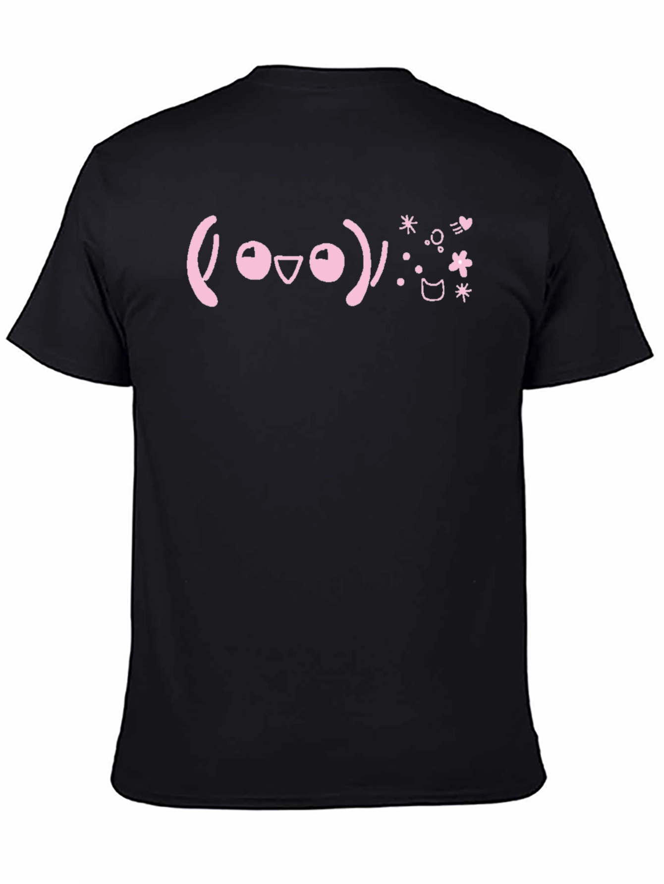 Kawaii Emoticon Black T-Shirt