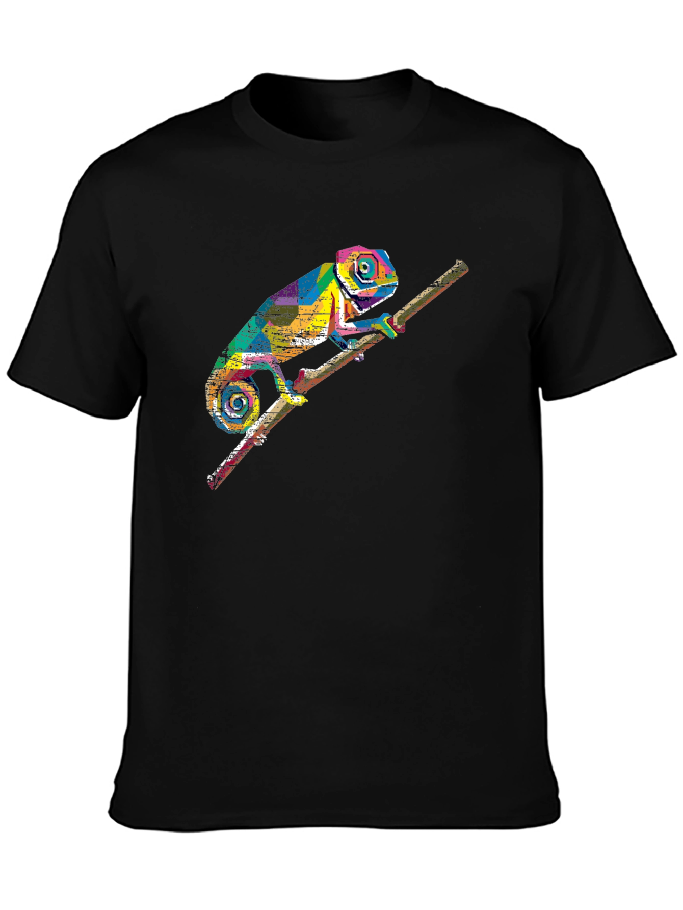 Vibrant Chameleon Graphic Print T-Shirt
