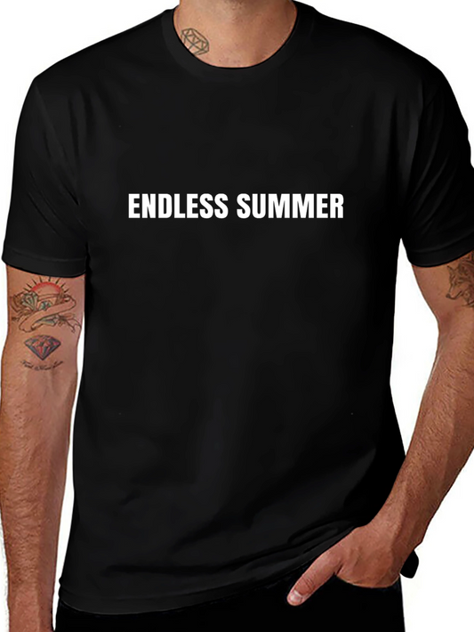 Endless Summer Graphic Tee - Black Cotton Casual Shirt