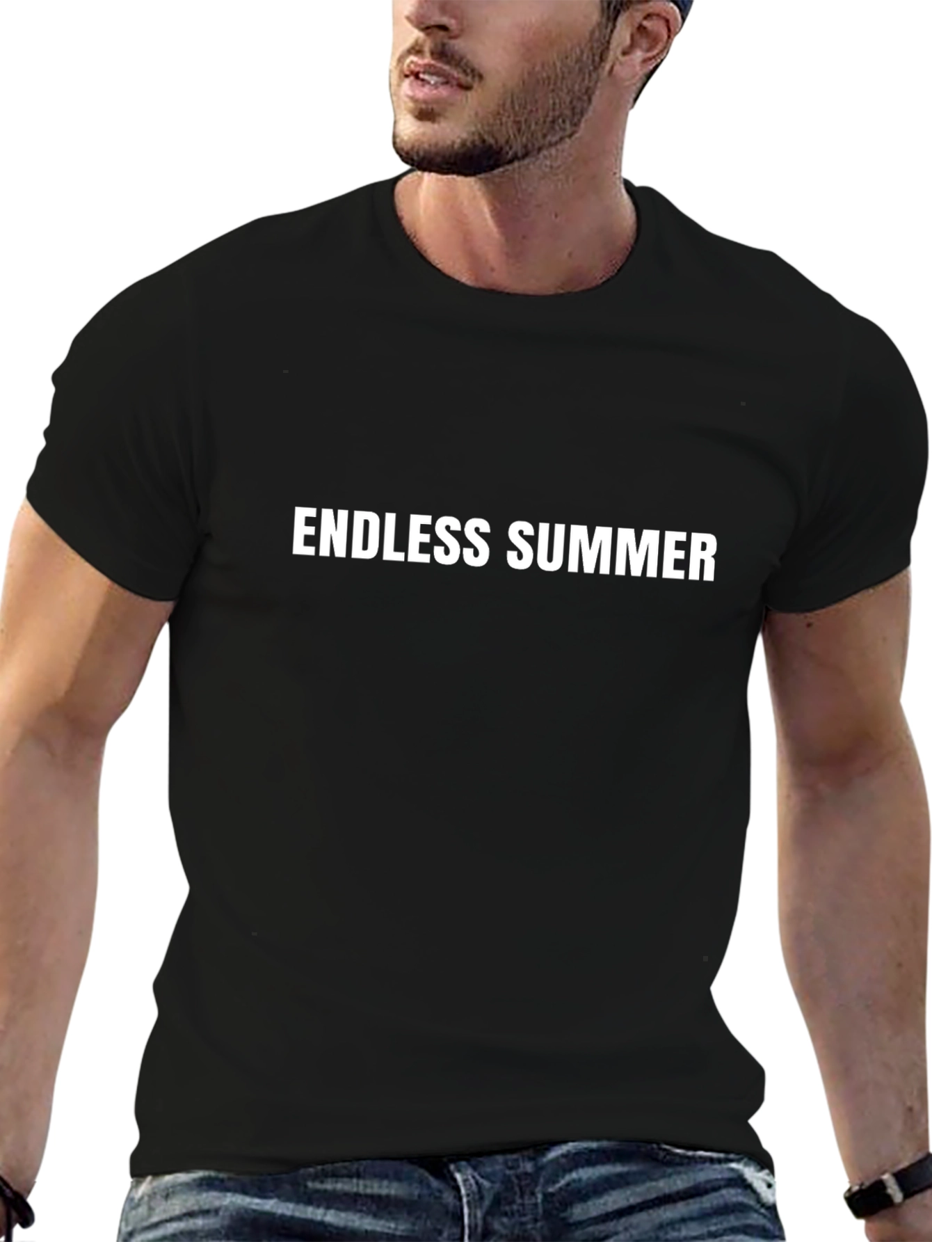 Endless Summer Graphic Tee - Black Cotton Casual Shirt