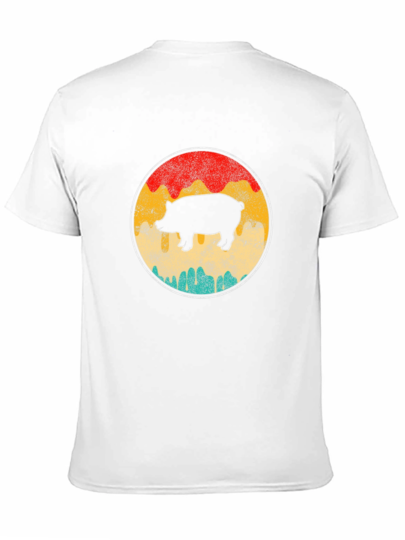 Retro Pig Graphic Tee - Black Crewneck