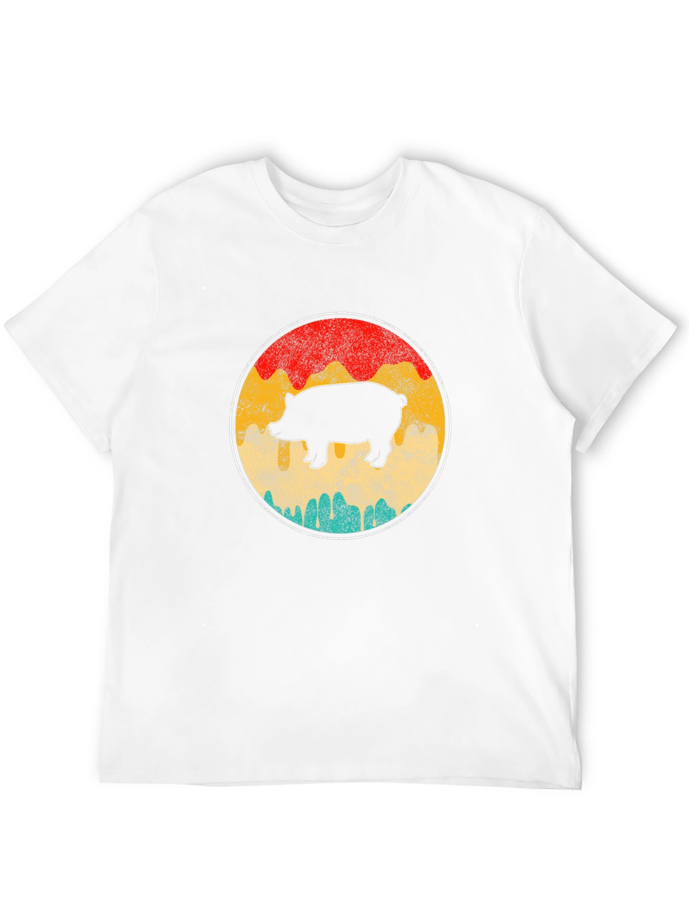 Retro Pig Graphic Tee - Black Crewneck