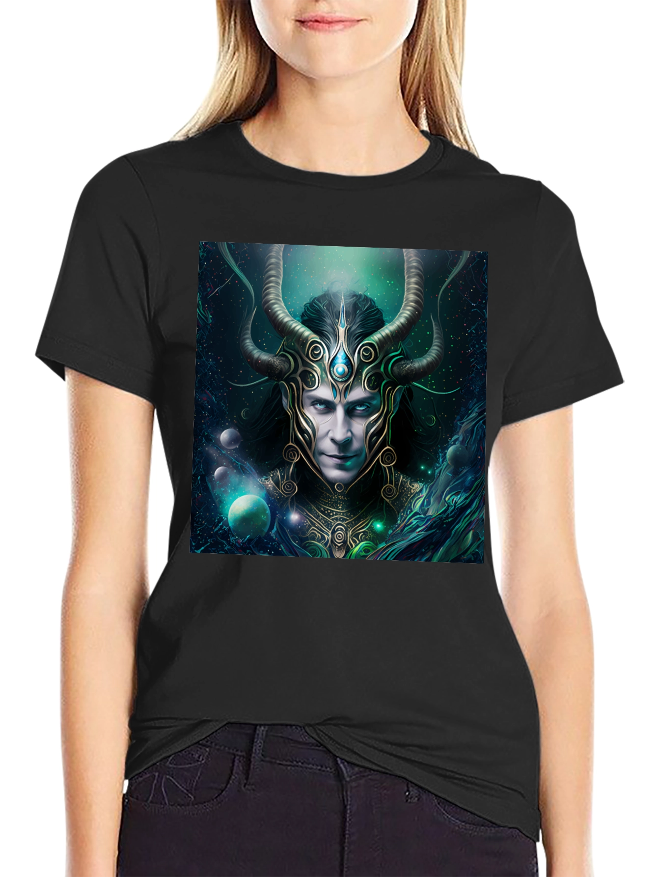 Mystic Horned God Graphic Black T-Shirt