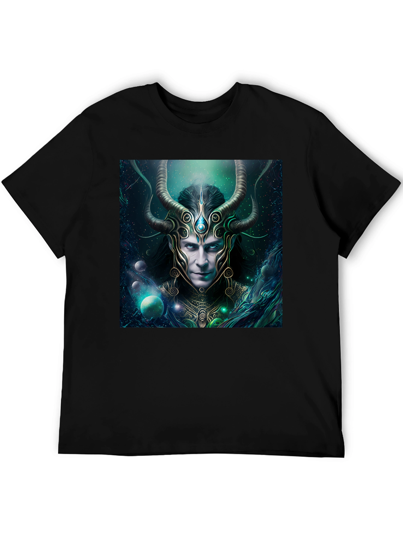 Mystic Horned God Graphic Black T-Shirt