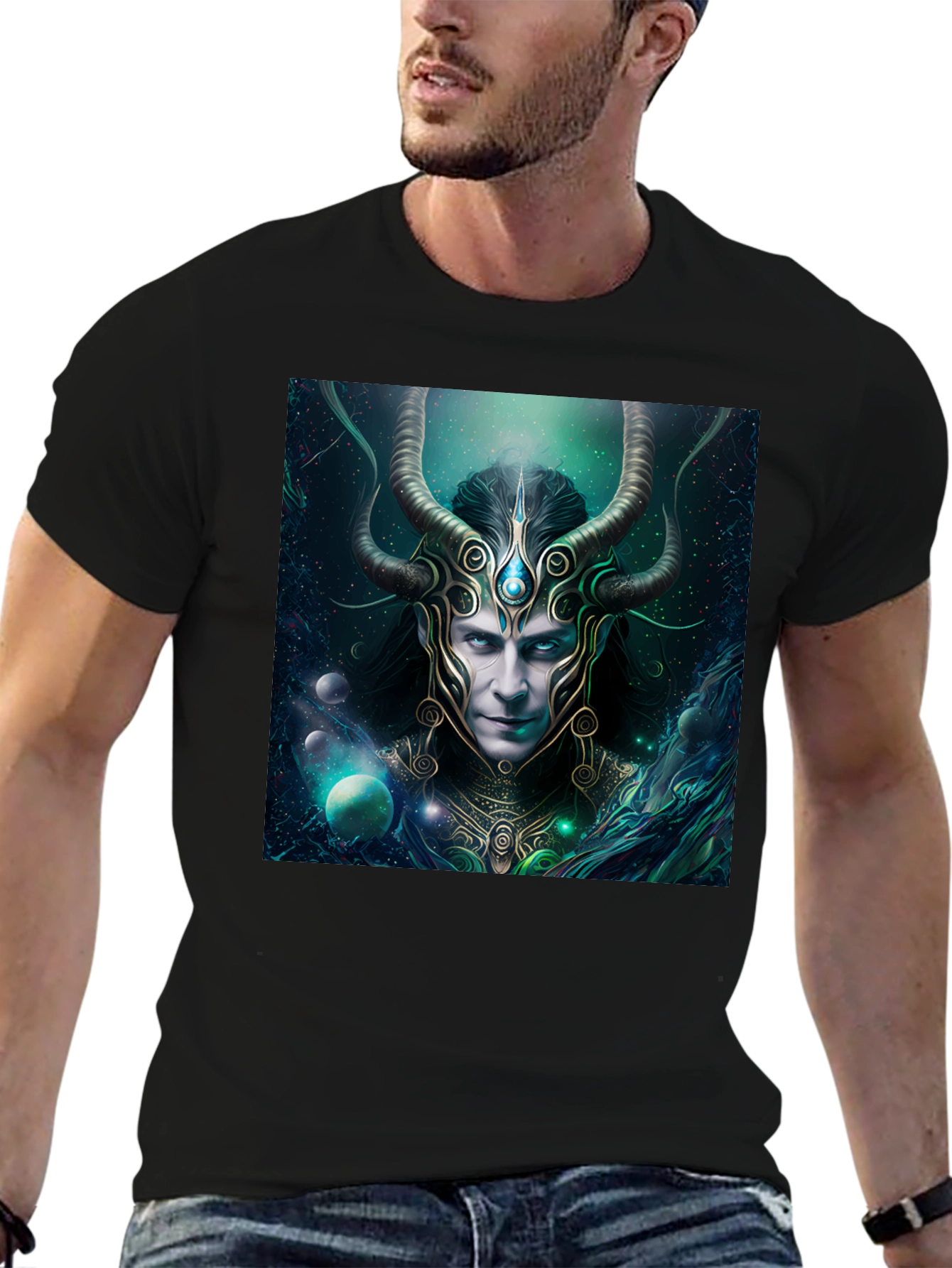 Mystic Horned God Graphic Black T-Shirt