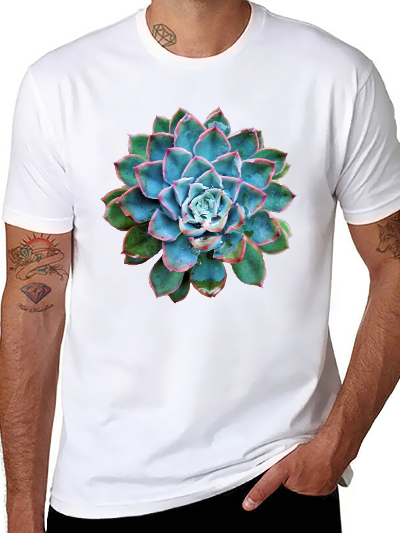 Succulent Graphic Black T-Shirt