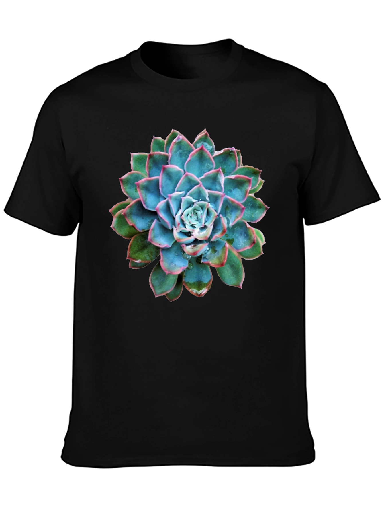 Succulent Graphic Black T-Shirt