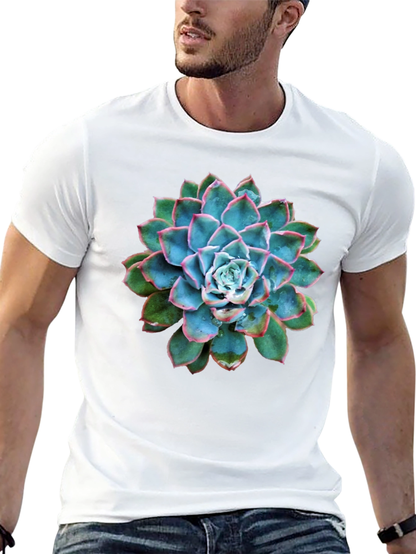 Succulent Graphic Black T-Shirt