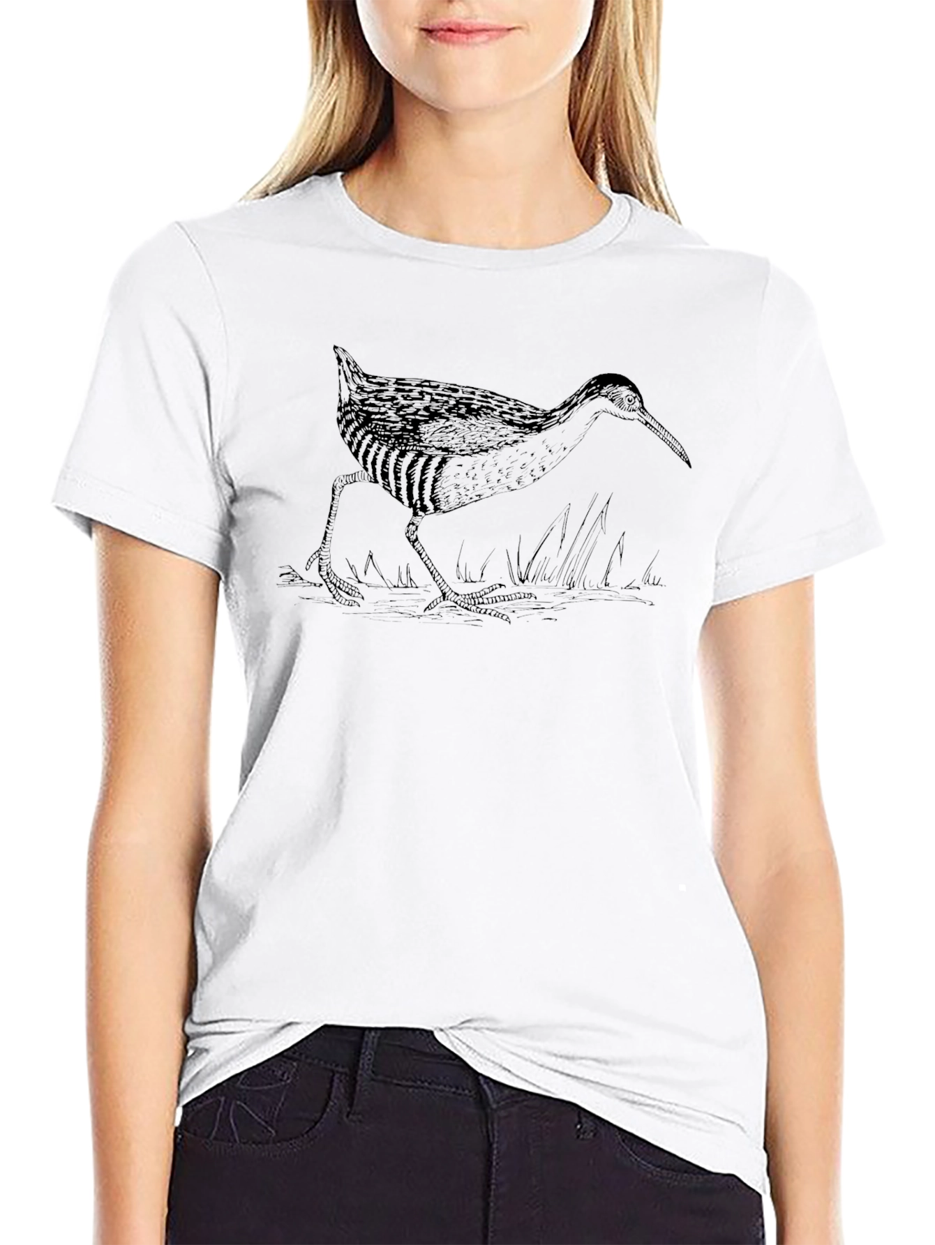 Bird Graphic Print Black T-Shirt