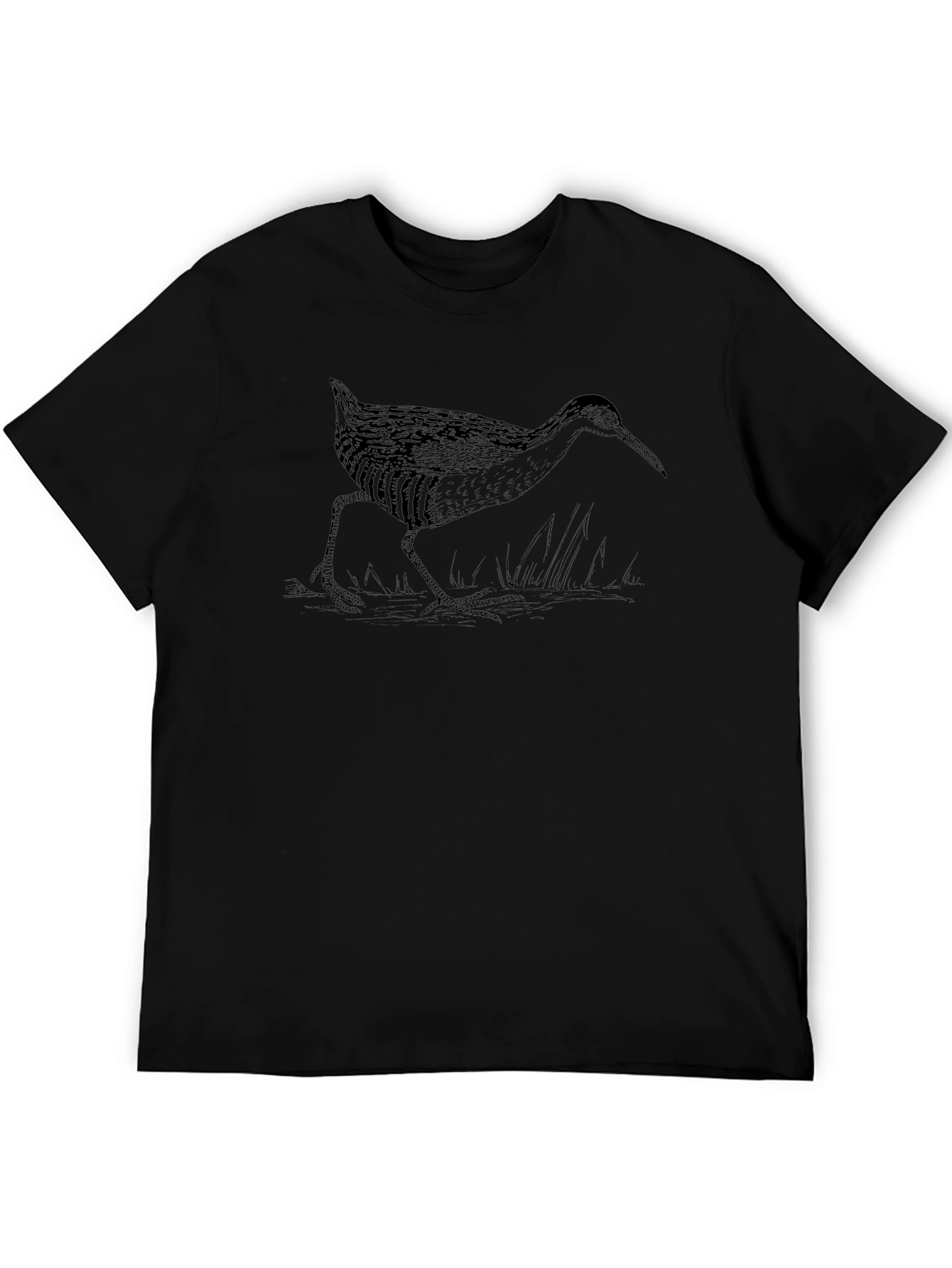 Bird Graphic Print Black T-Shirt