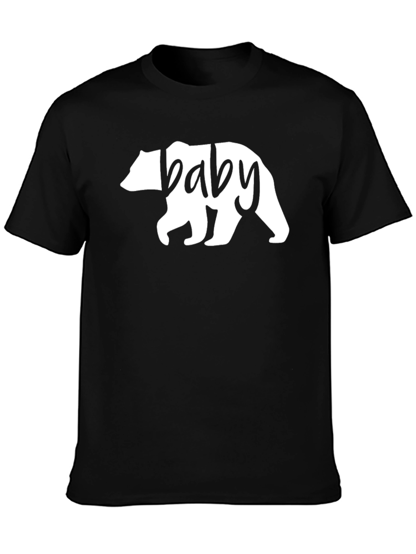 Baby Bear Graphic Tee - Black Cotton T-Shirt