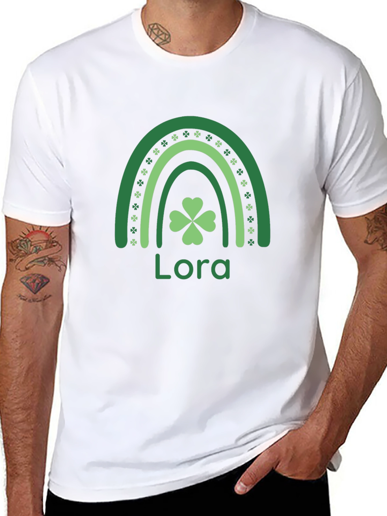 Lora St. Patricks Day Rainbow Shamrock T-Shirt