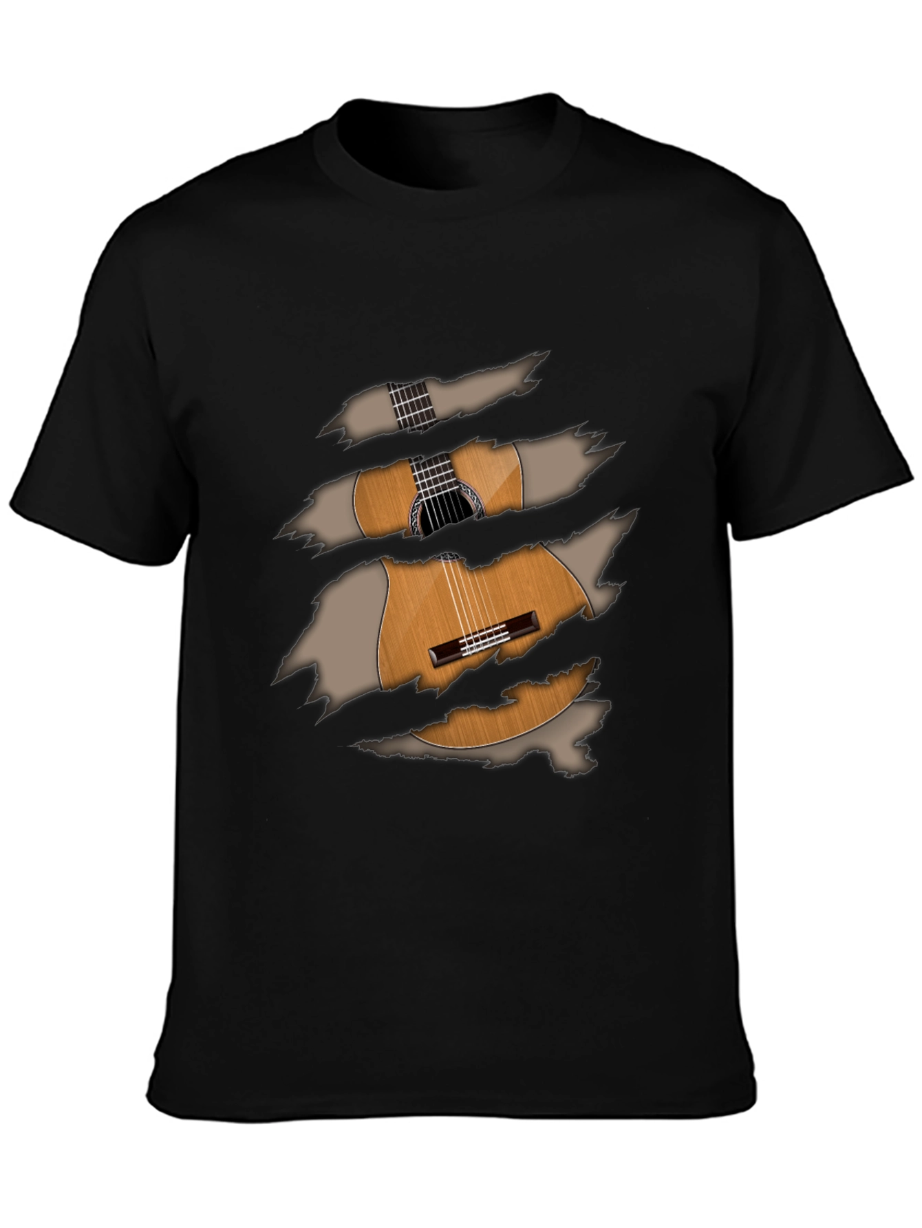 Guitar Ripped T-Shirt - Unique Musical Tee
