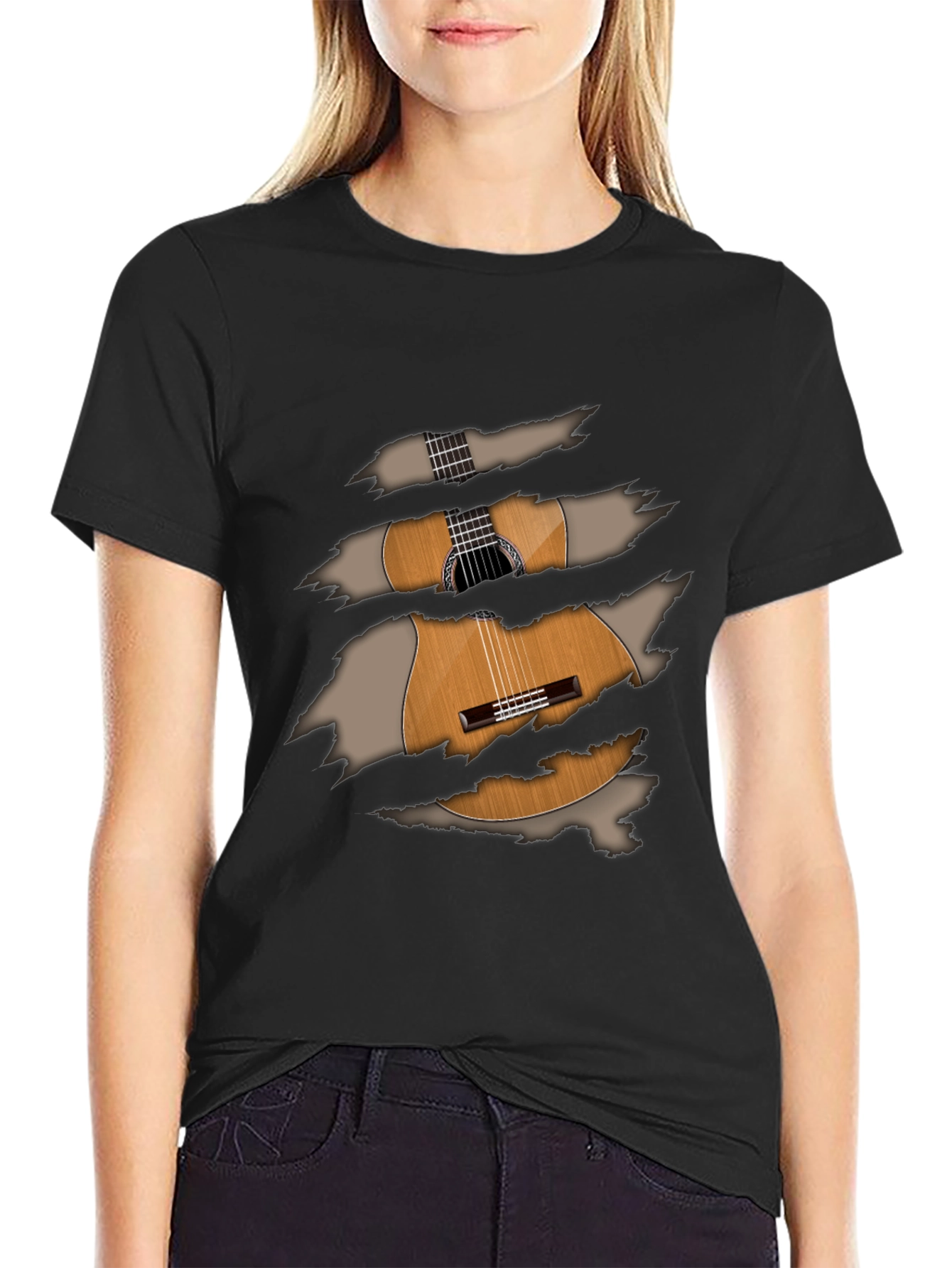 Guitar Ripped T-Shirt - Unique Musical Tee
