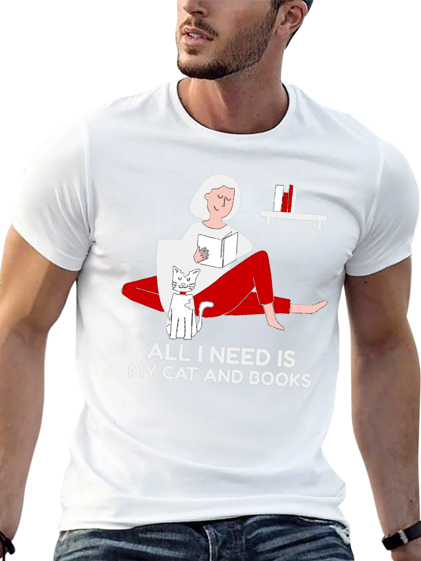 All I Need Is My Cat And Books T-Shirt