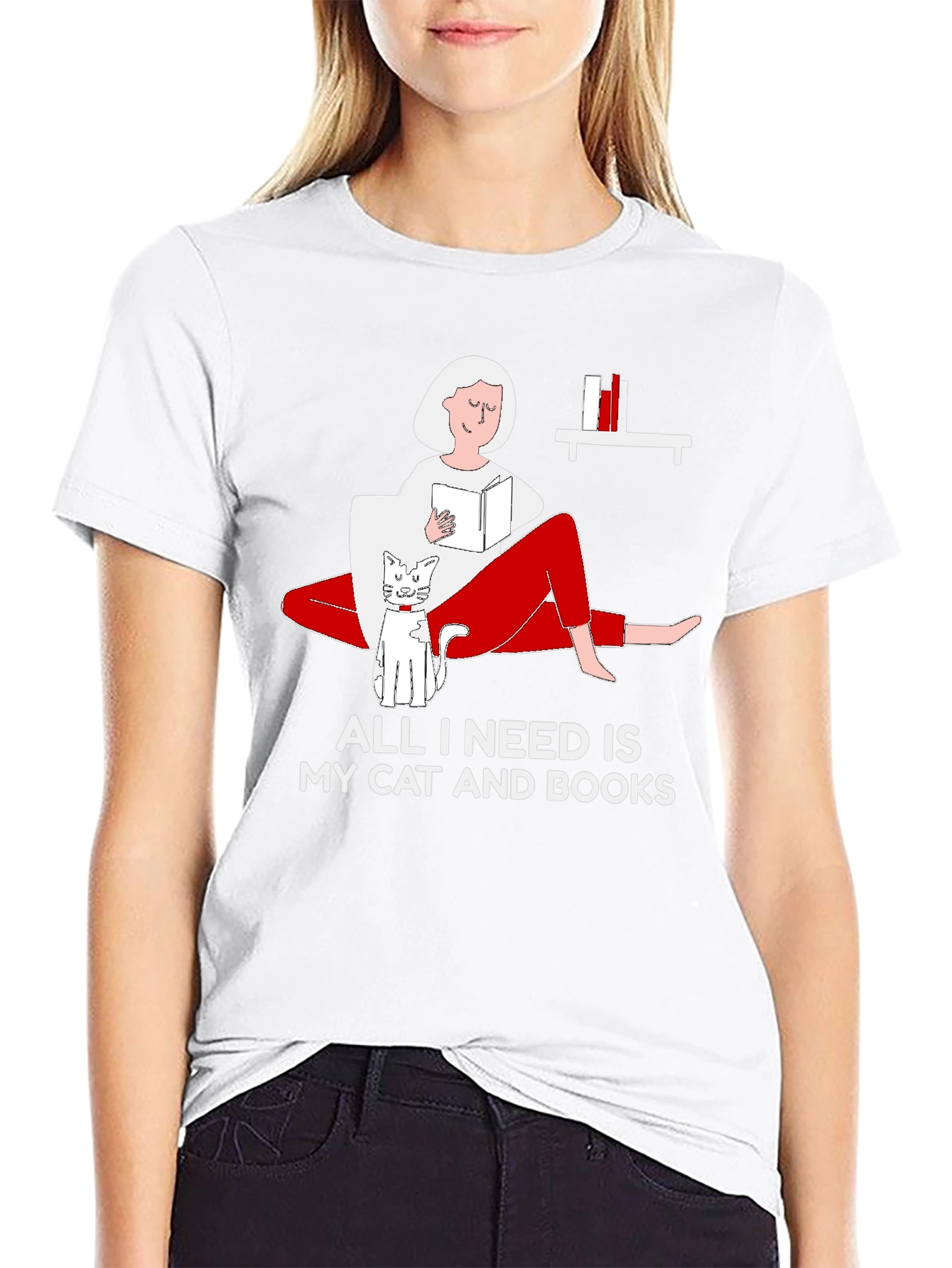 All I Need Is My Cat And Books T-Shirt