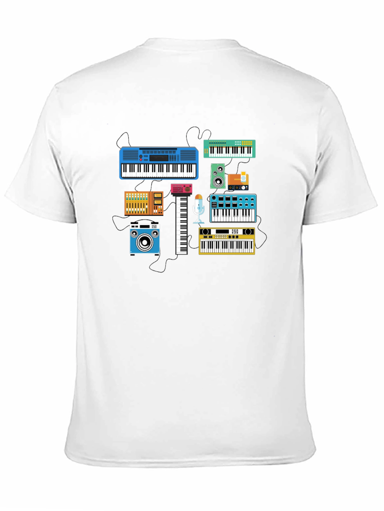 Retro Synth Music T-Shirt - Black Cotton Tee