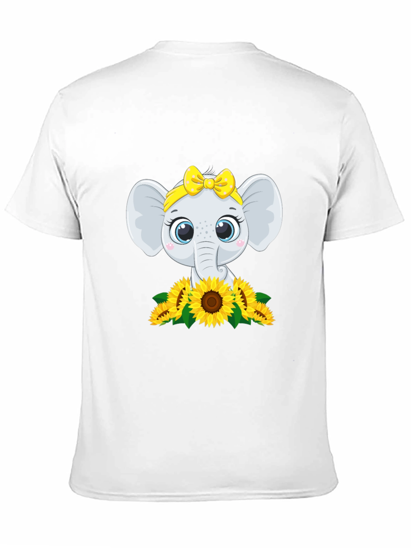 Cute Elephant Sunflower Graphic Tee
