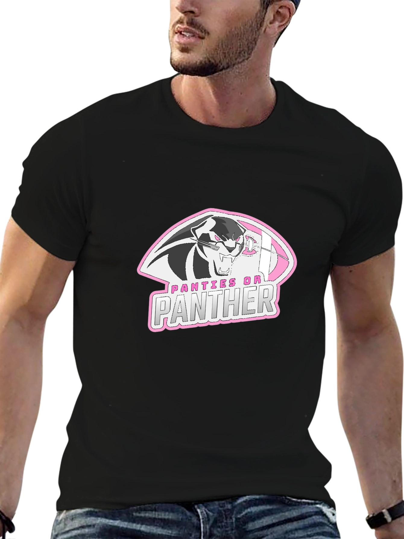 Panties On Panther Black Graphic Tee