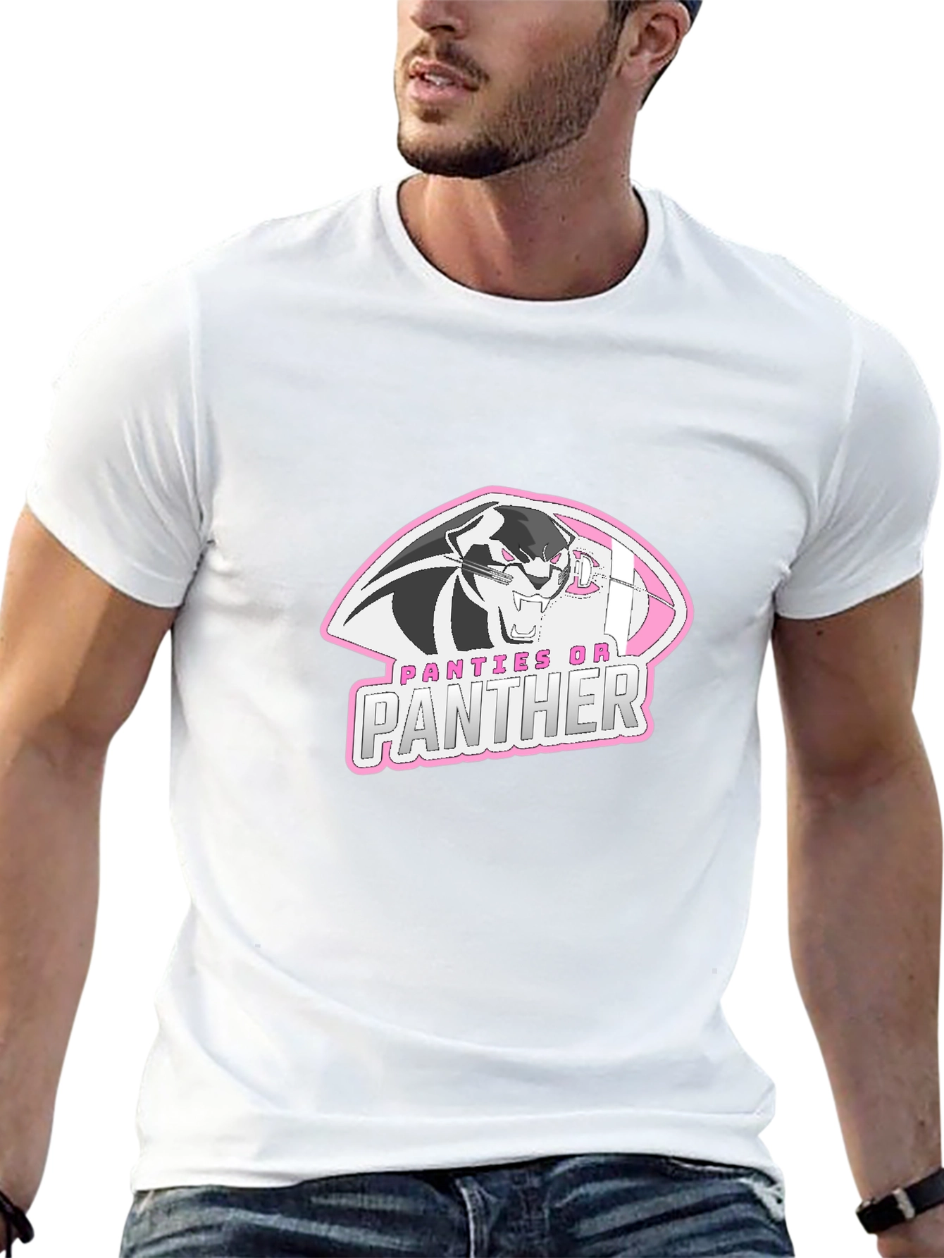 Panties On Panther Black Graphic Tee
