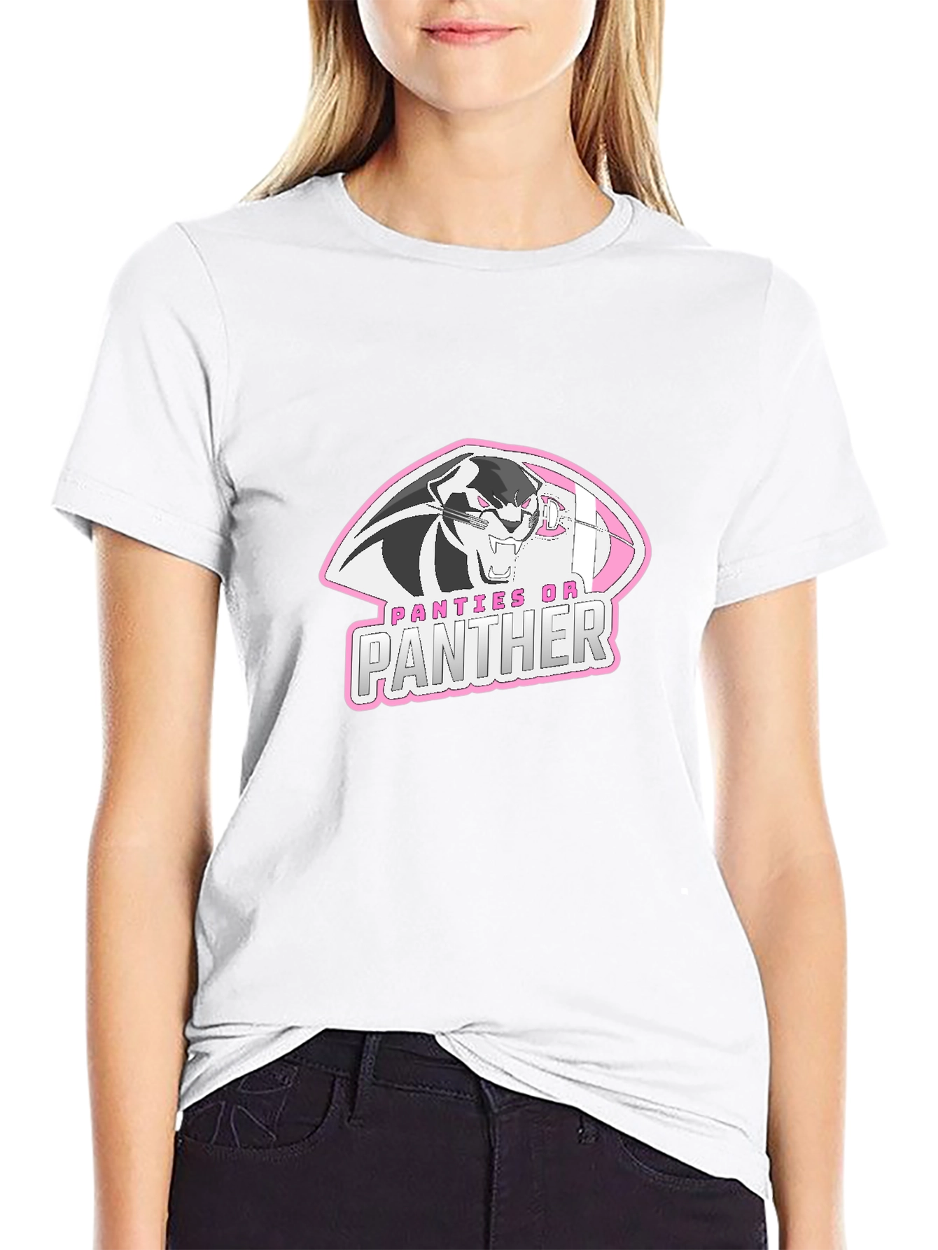 Panties On Panther Black Graphic Tee