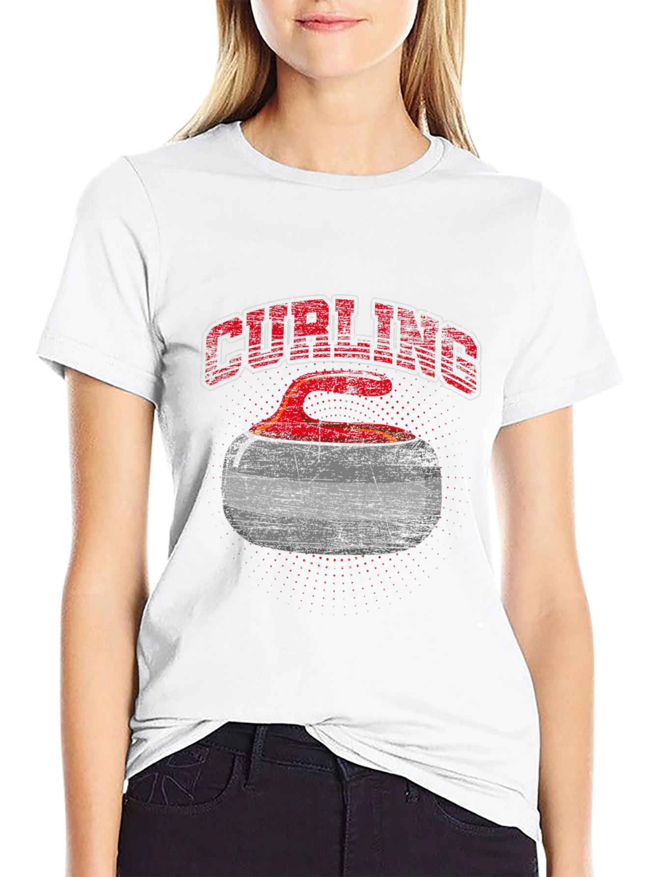 Curling Stone Graphic T-Shirt - Black