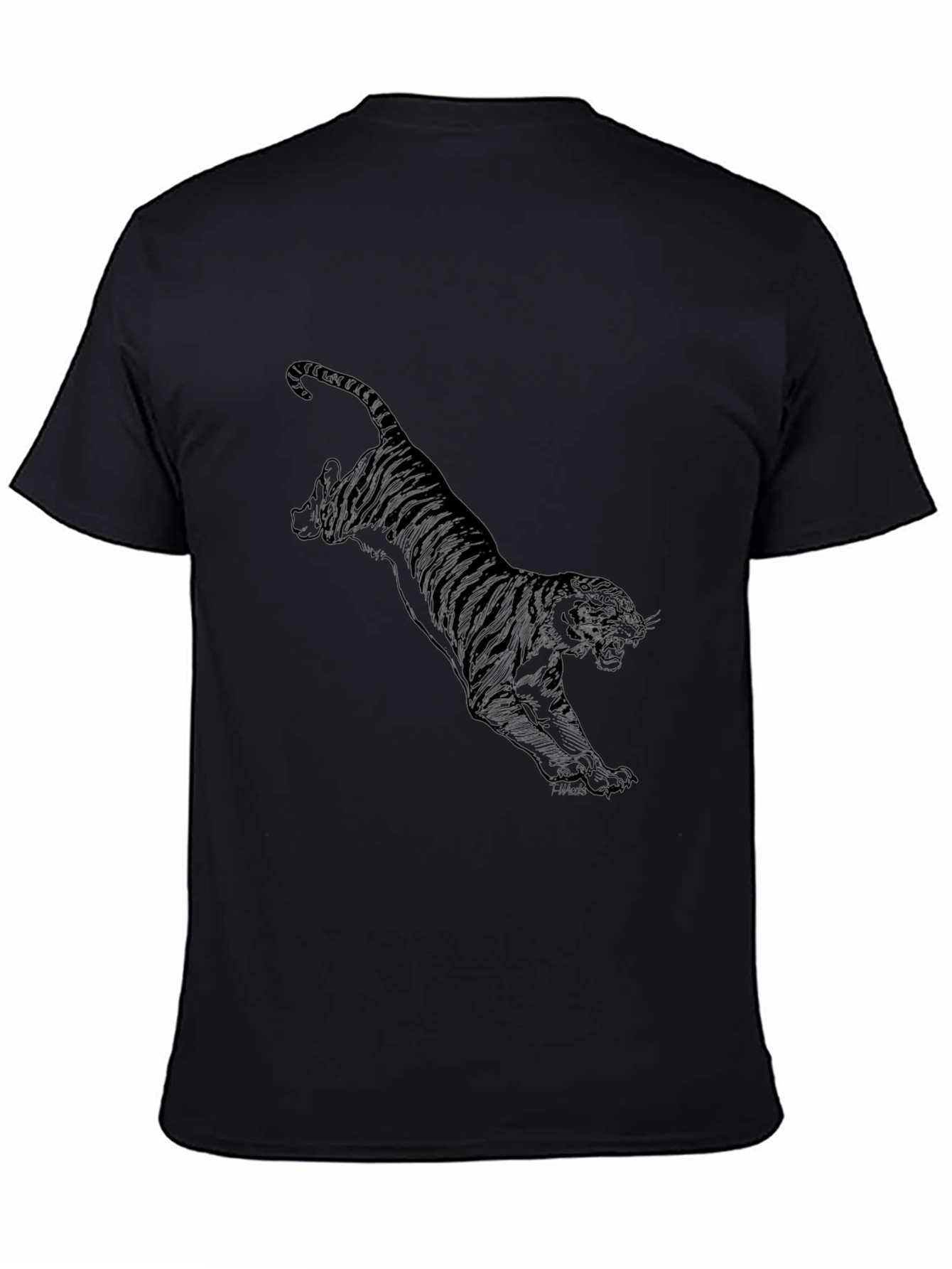 Black Tiger Graphic T-Shirt - Mens Fashion