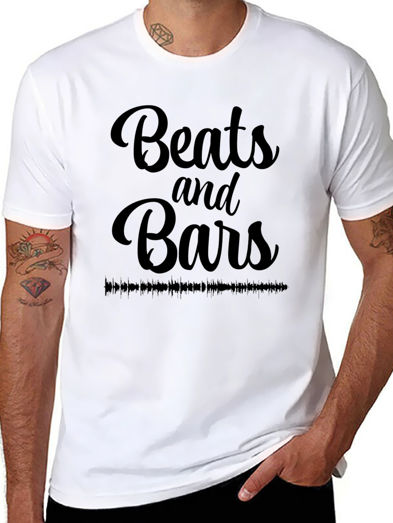 Beats and Bars Black Graphic Tee