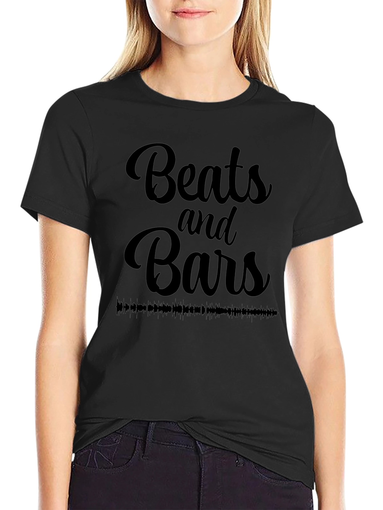 Beats and Bars Black Graphic Tee