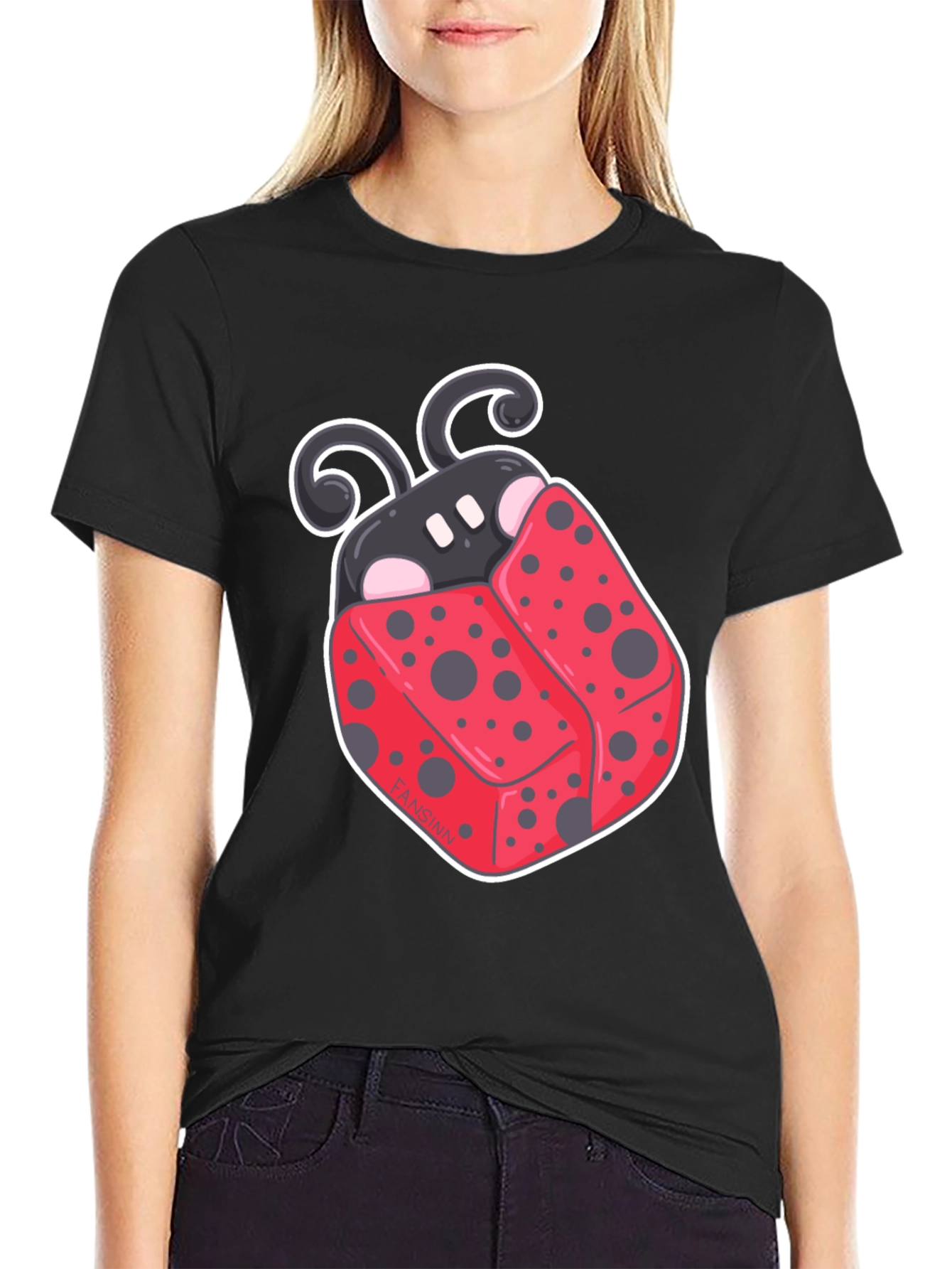 Ladybug Graphic Tee - Cute Cartoon Design