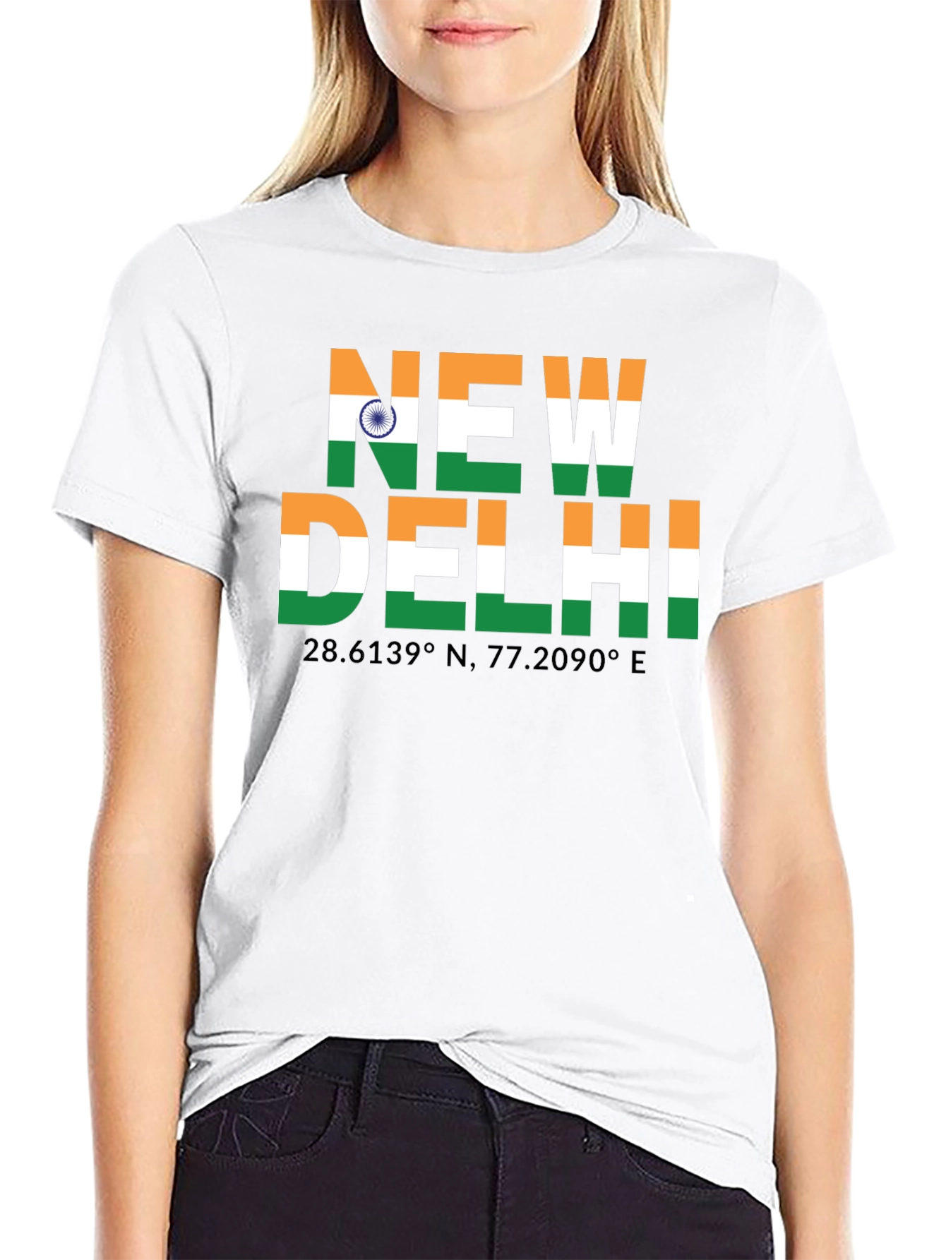 New Delhi India Flag Graphic T-Shirt