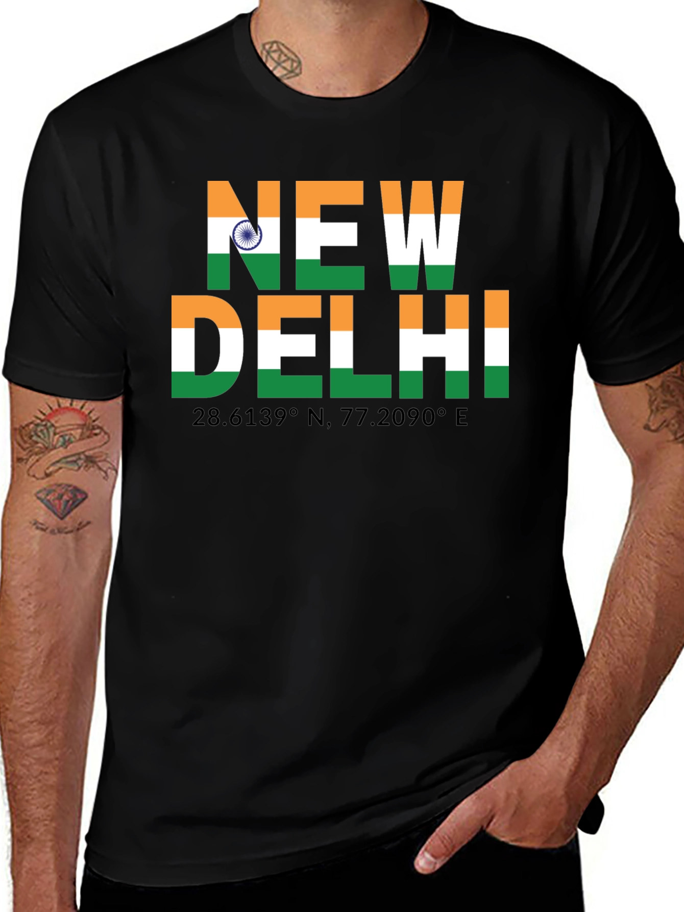 New Delhi India Flag Graphic T-Shirt