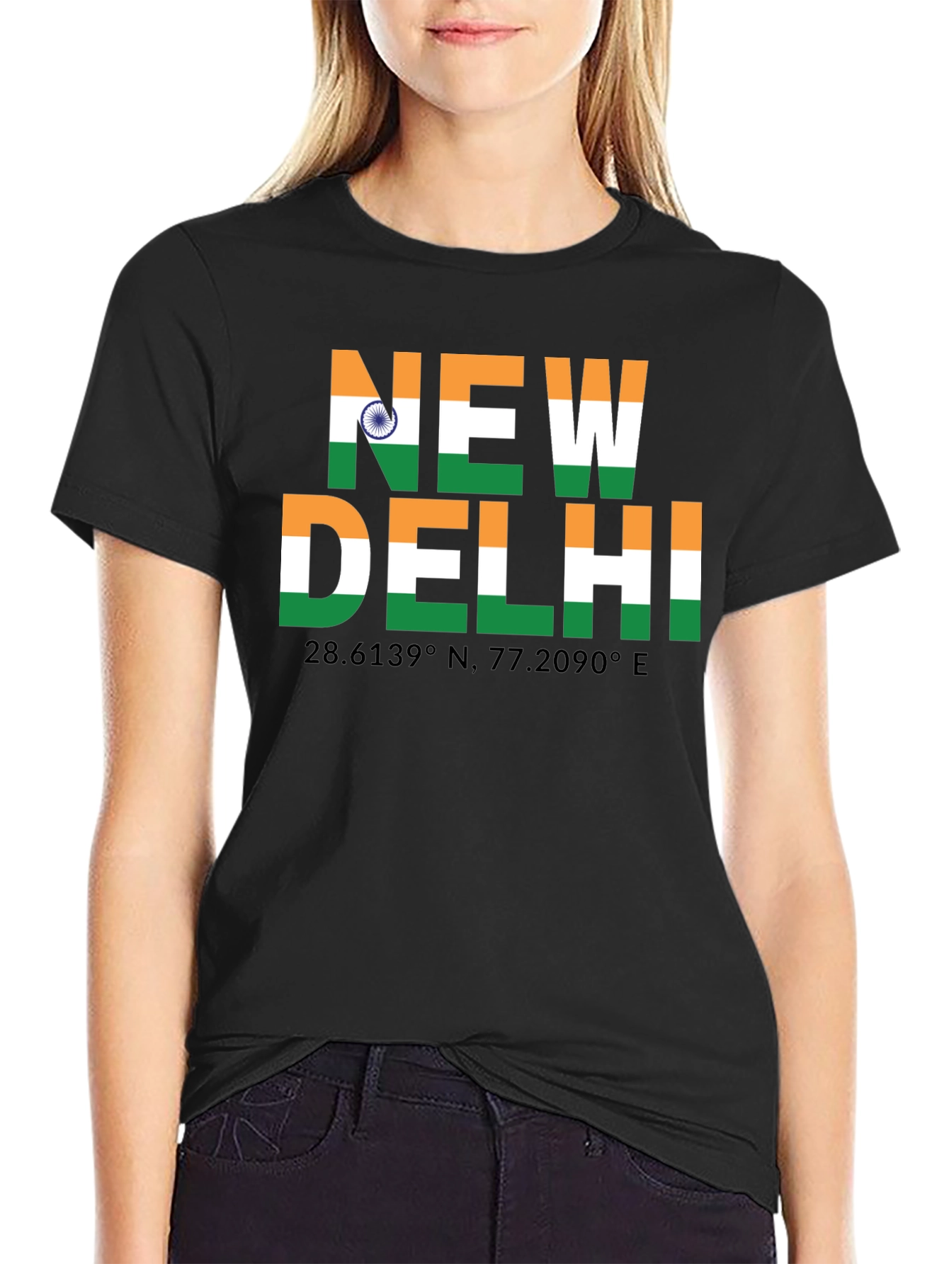 New Delhi India Flag Graphic T-Shirt