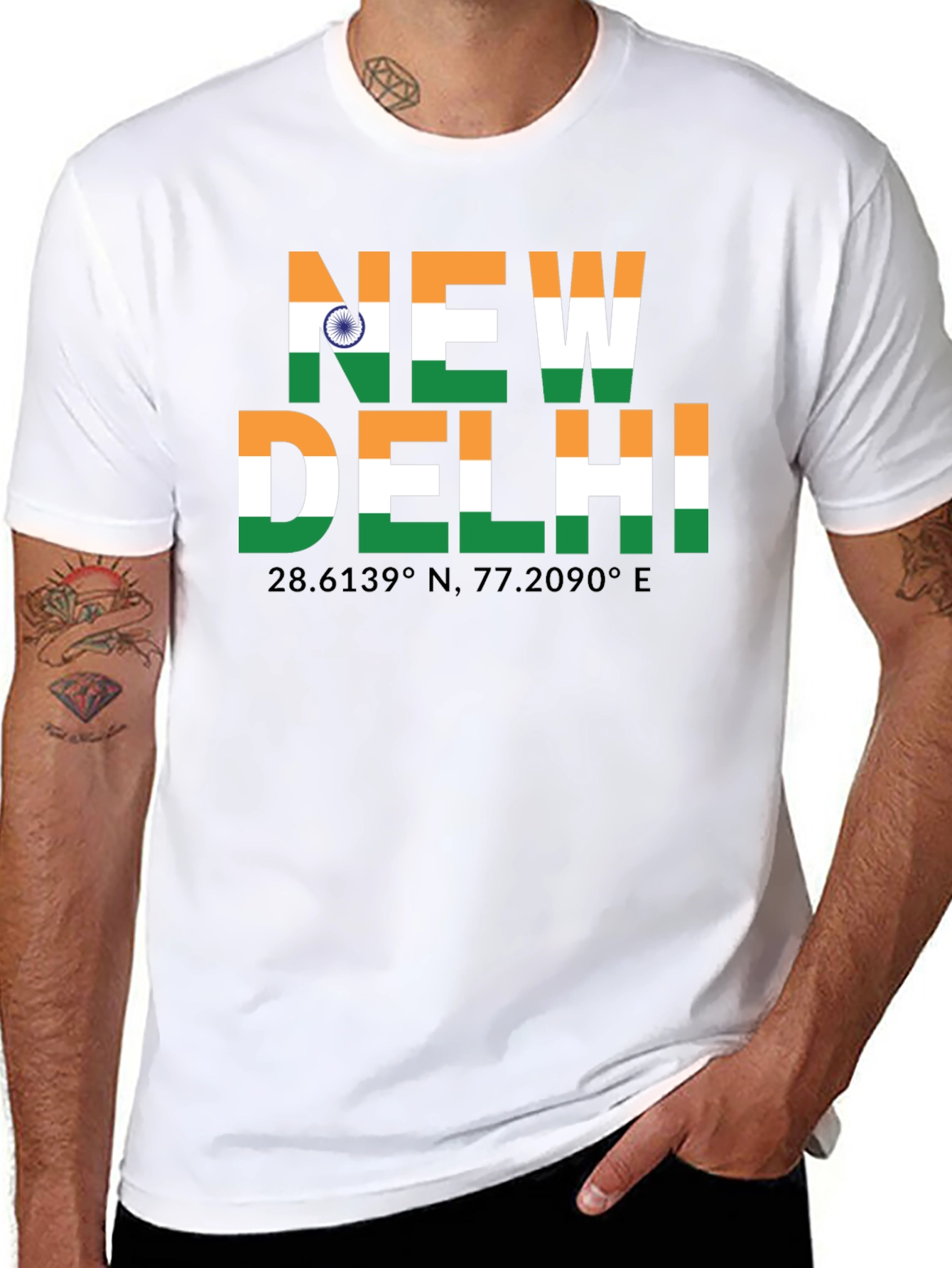 New Delhi India Flag Graphic T-Shirt